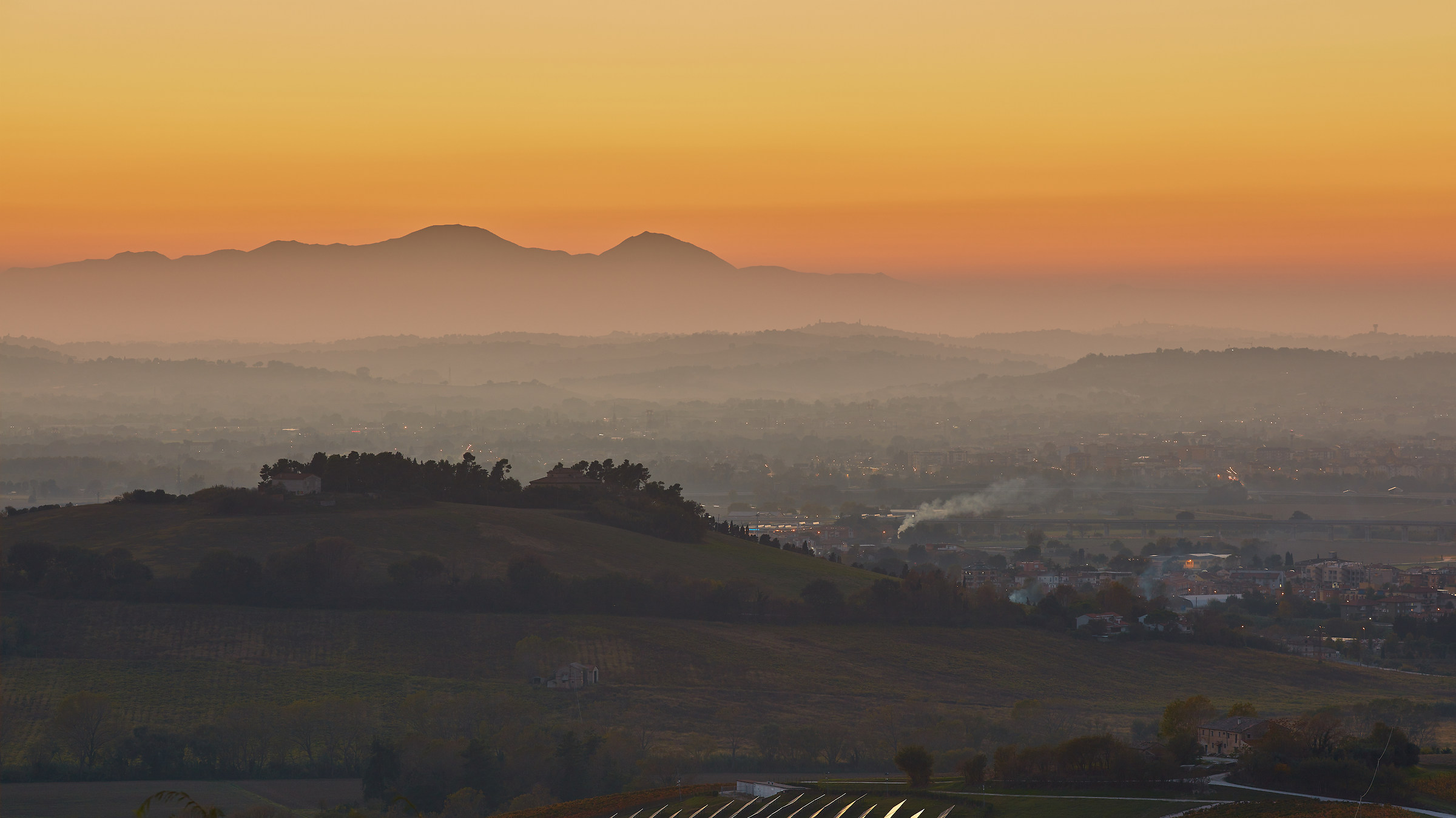 Sunset on Montedomini and Vallesina
