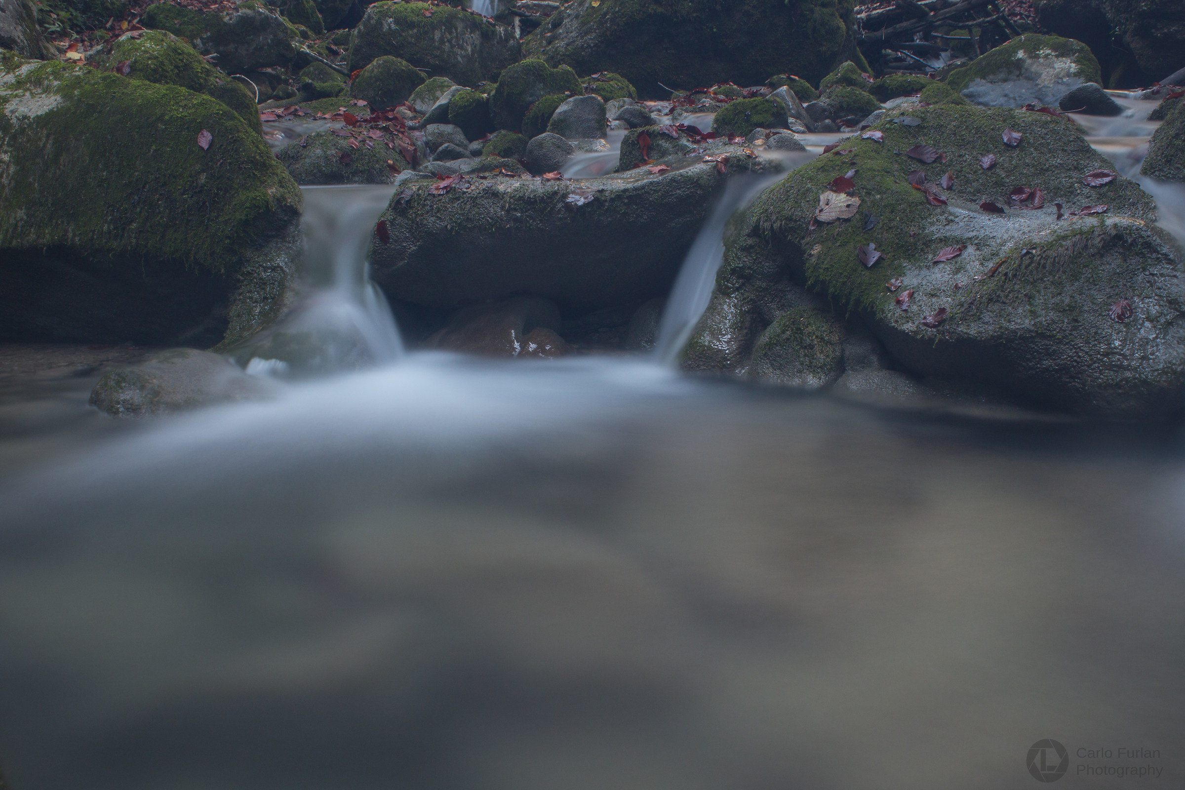 Waterfalls between cliffs