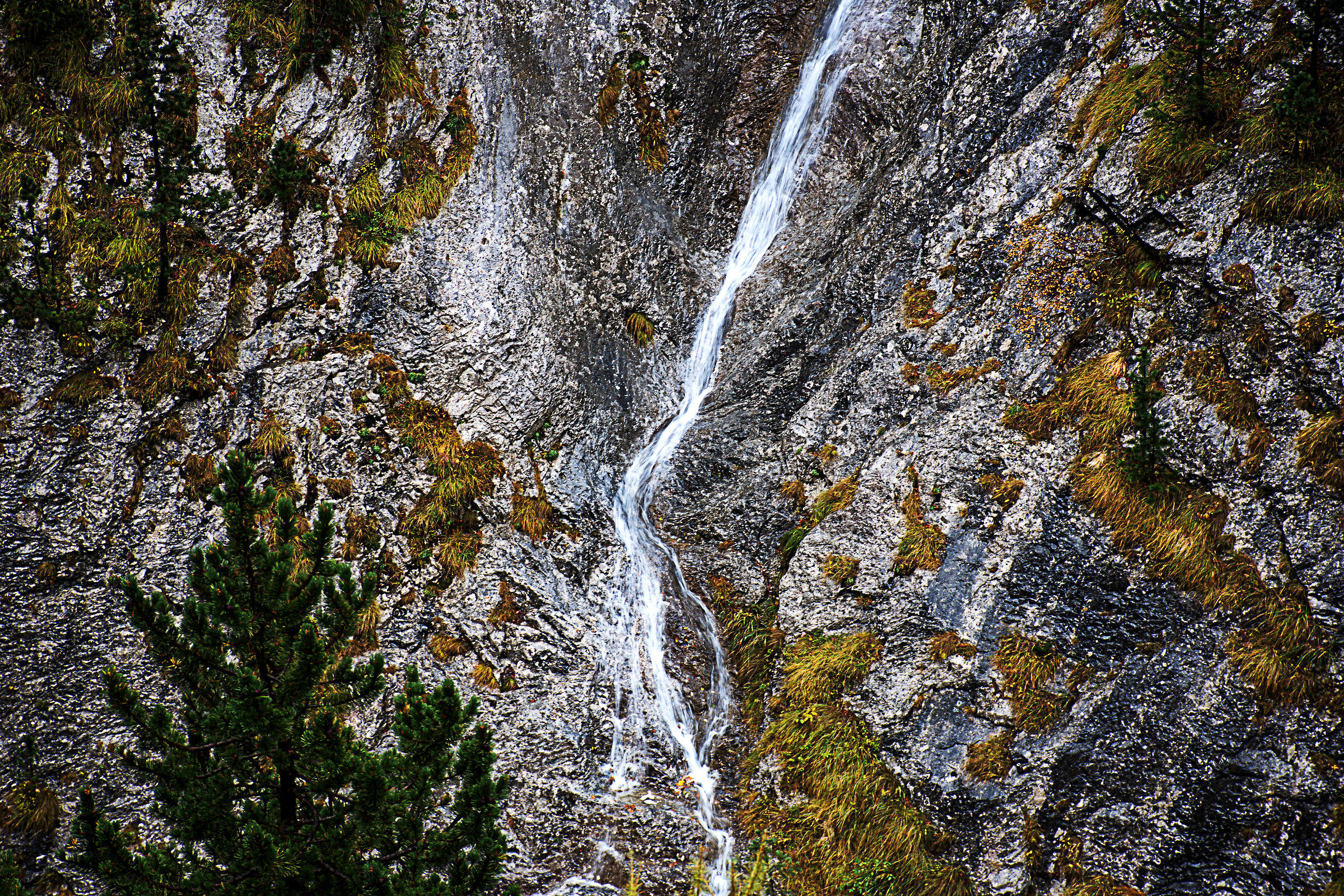 water, rock, autumn
