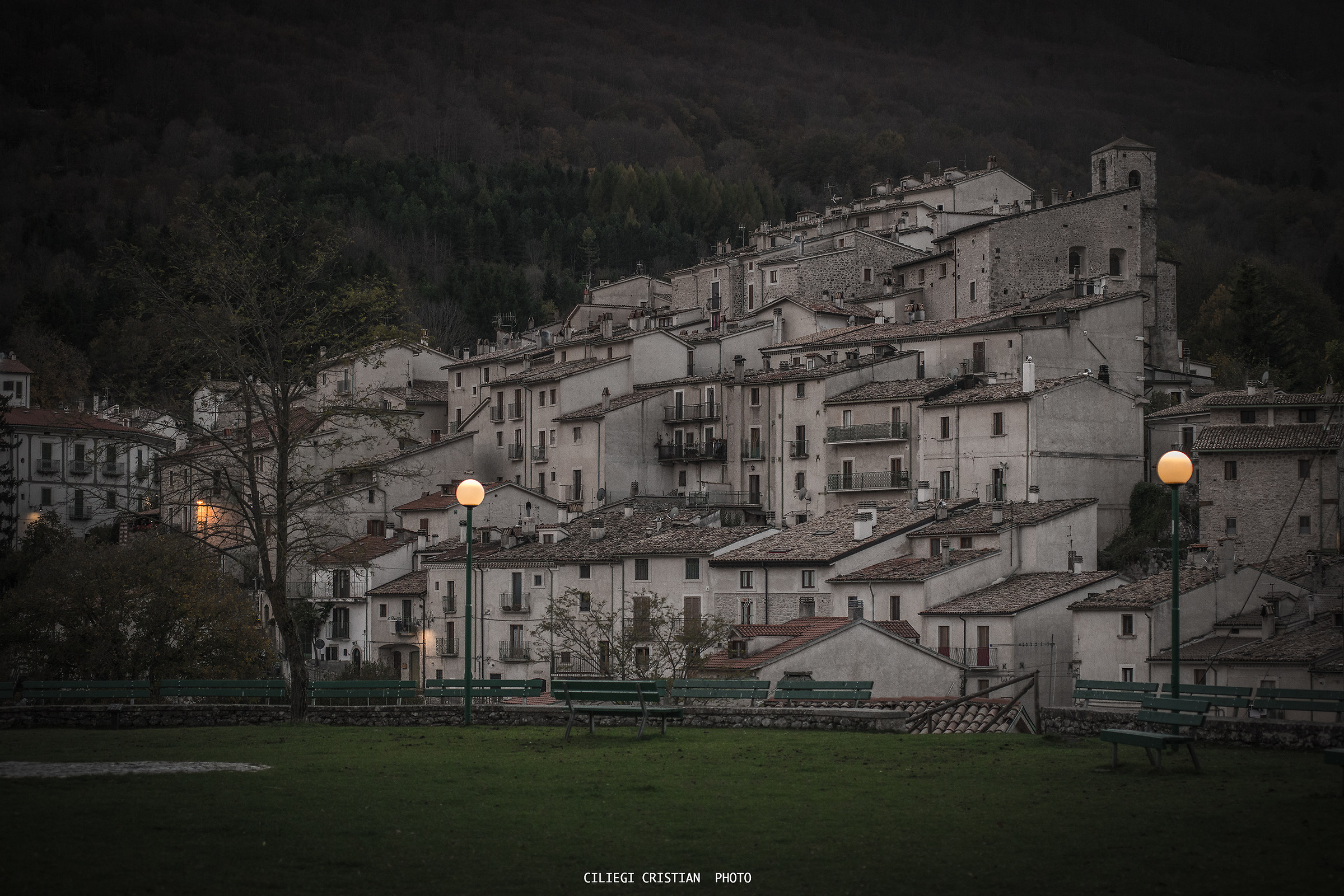 By gardens ... view of Civitella Alfedena