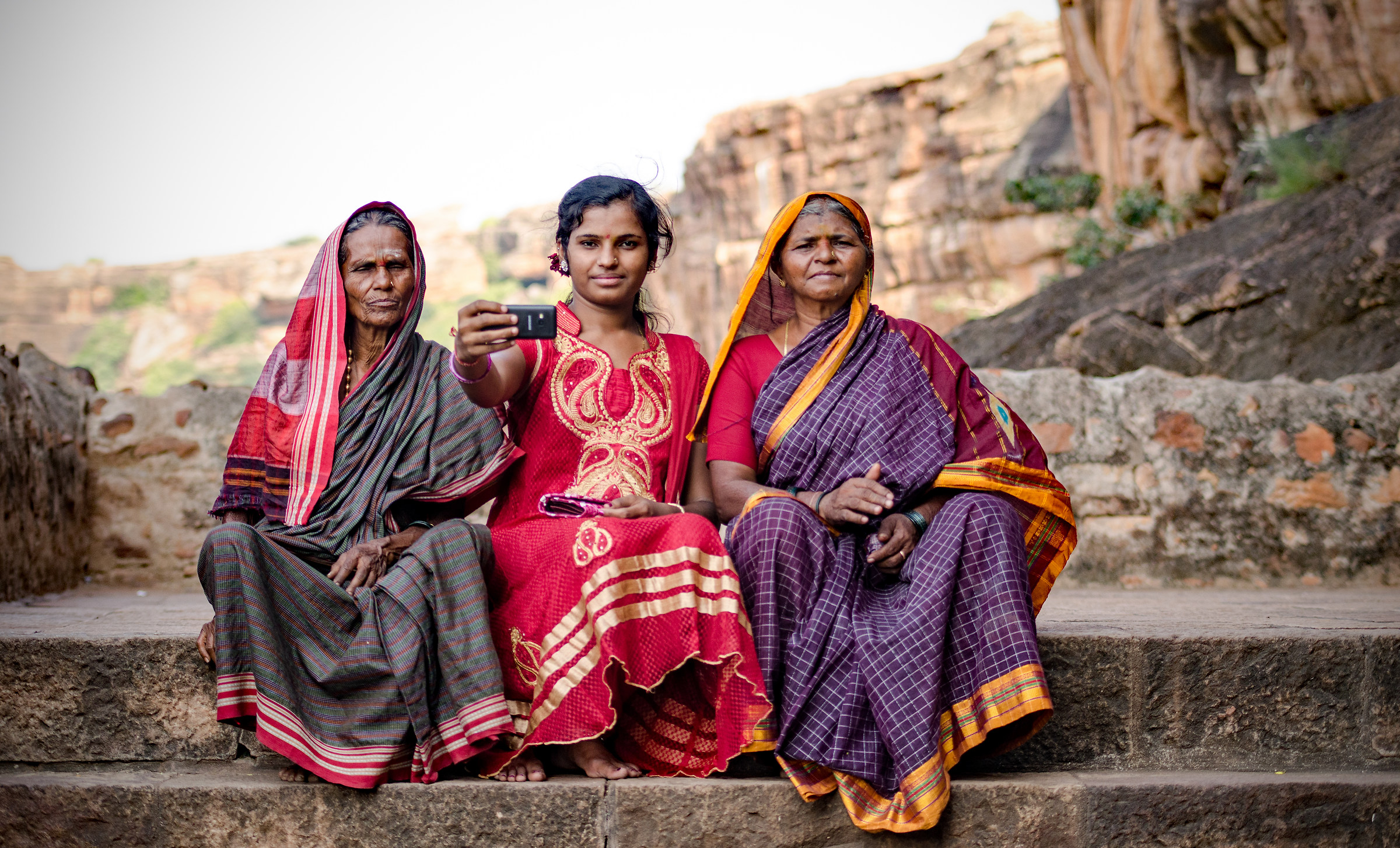 A selfie "colorful"!