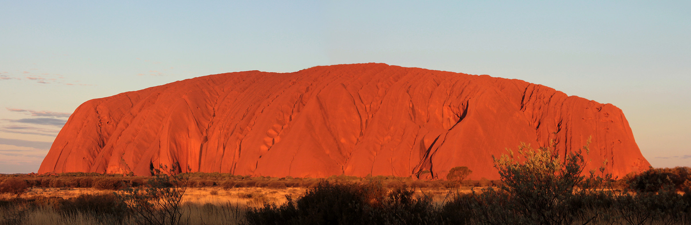 Overview of Uluru at sunset