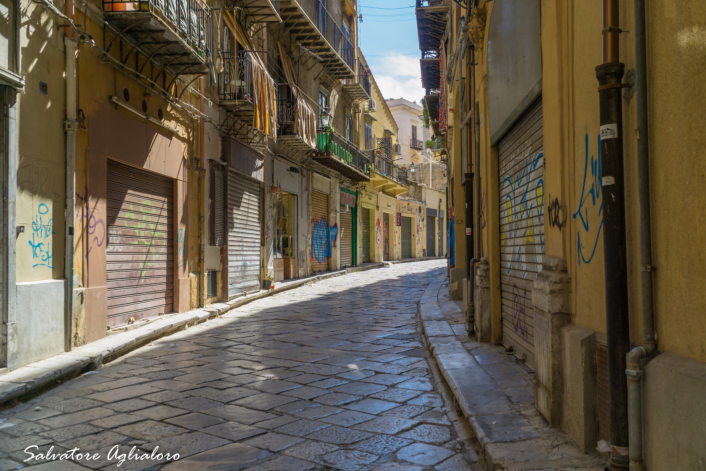 The streets of the historic center of Palermo