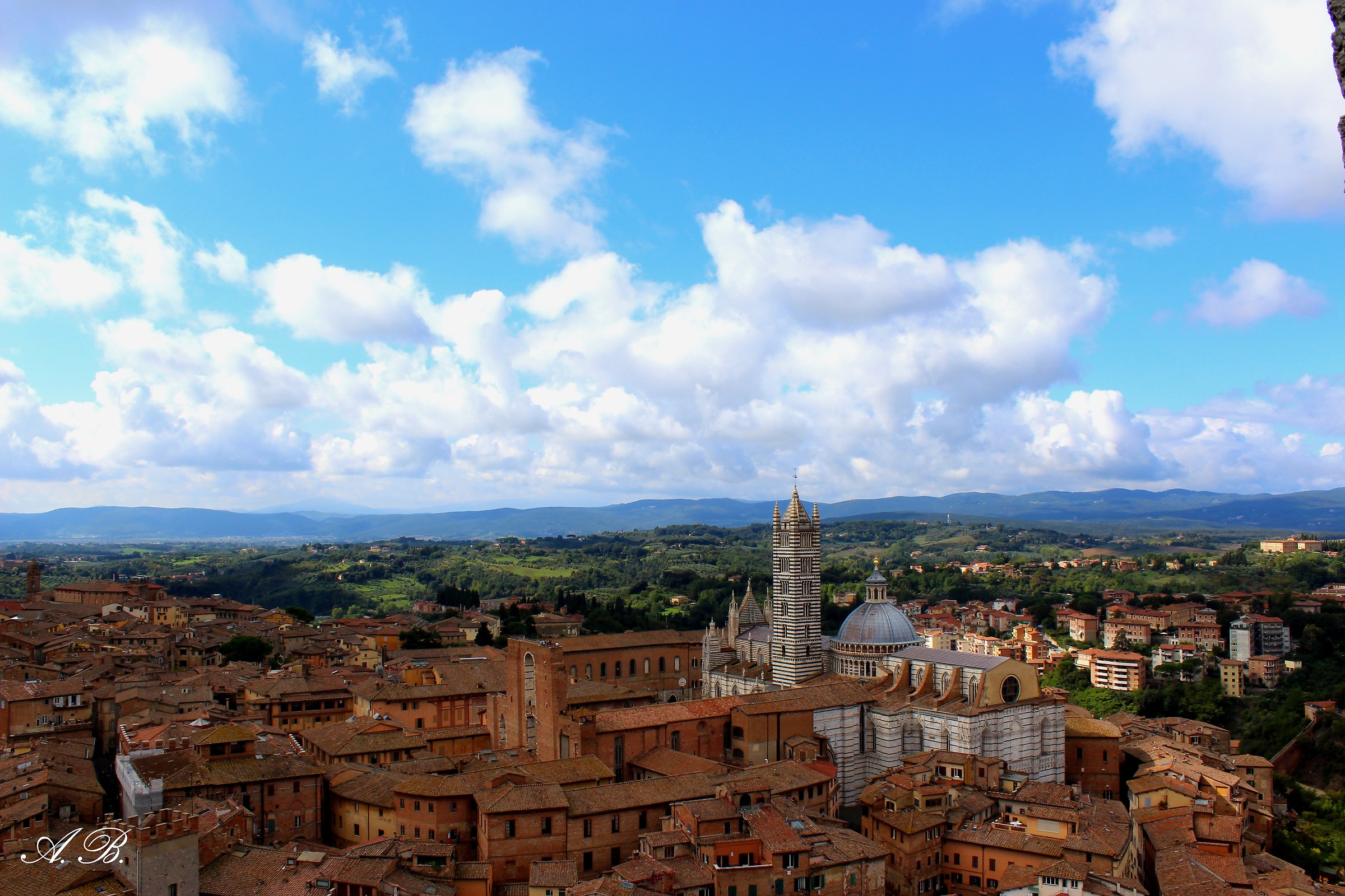 view from the eating sienna tower