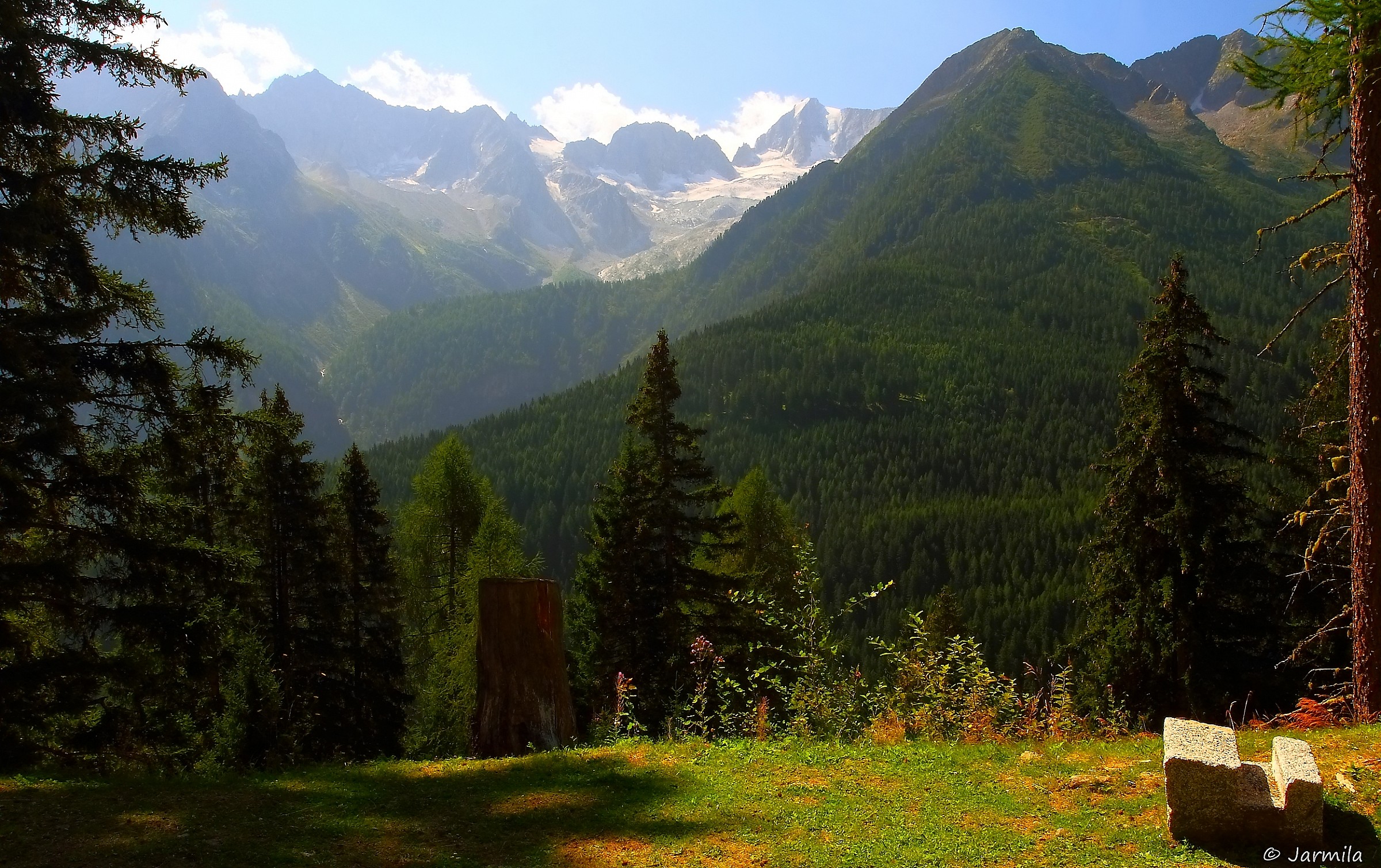The Glacier Presena on Passo Tonale in August