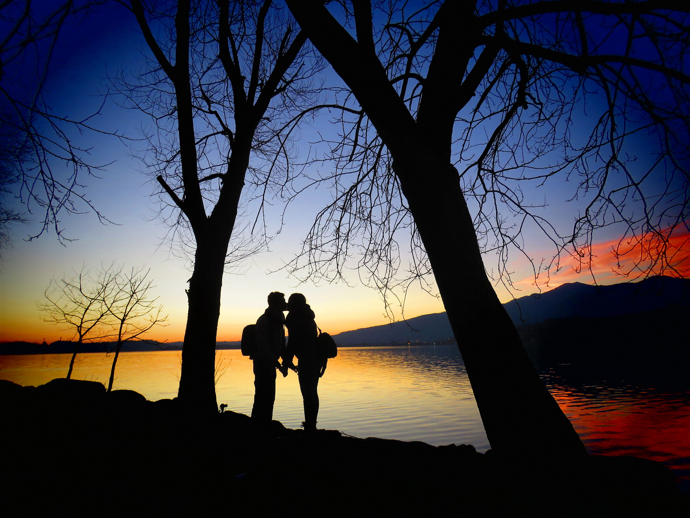 tramonto sul lago di Pusiano