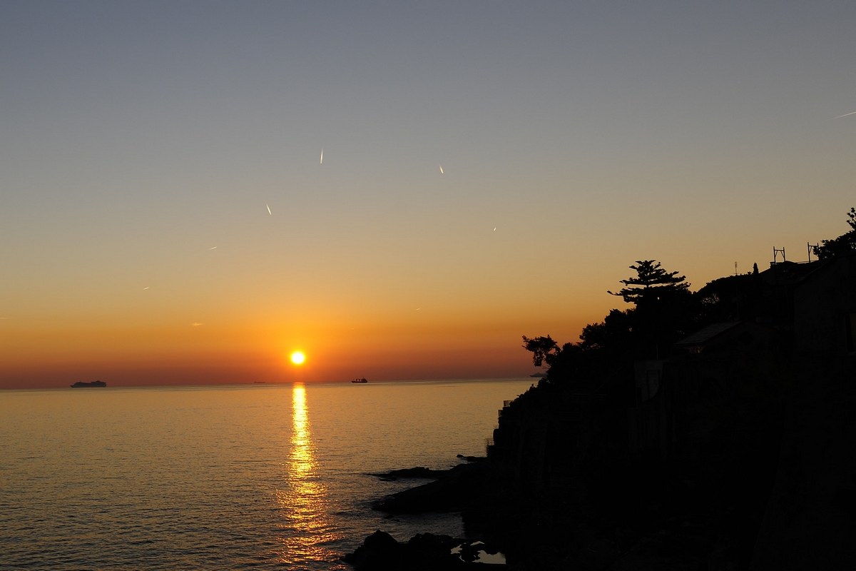 Air-port traffic at sunset GE