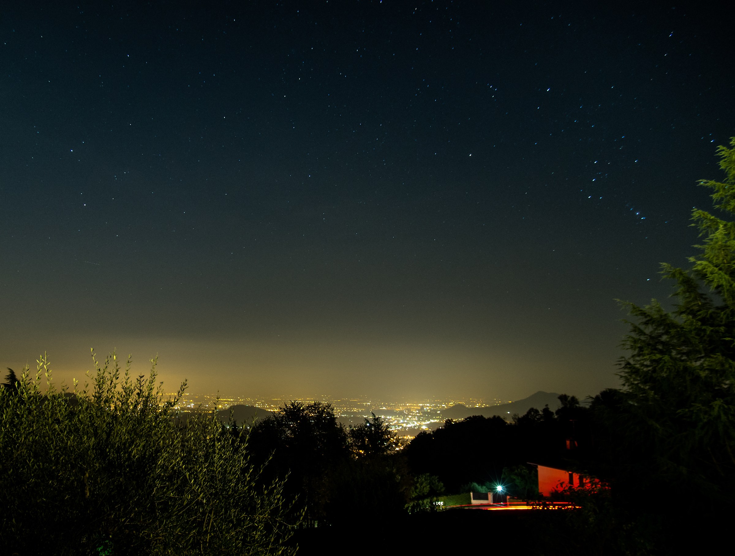 Panorama notturno dai Colli Euganei