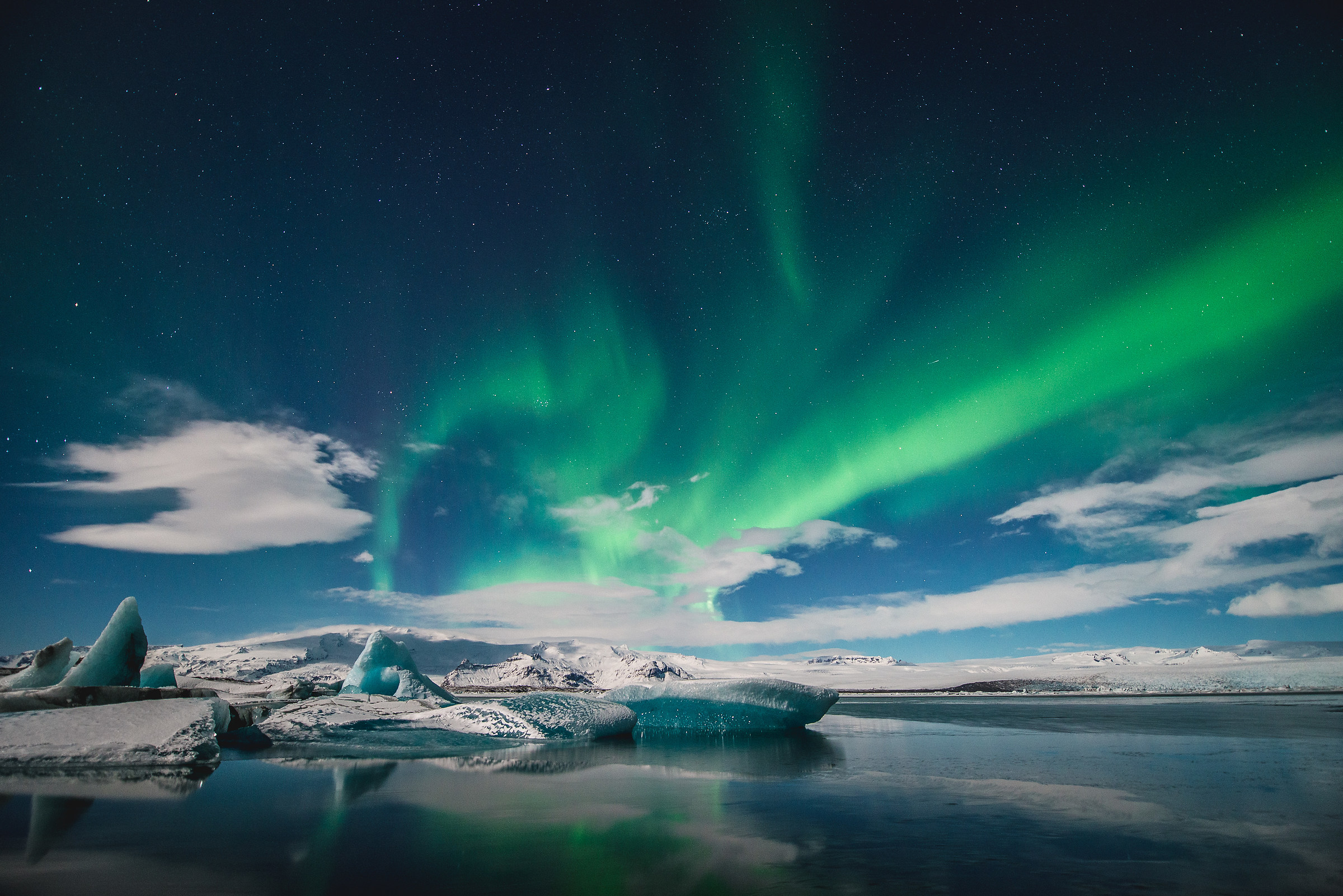Northern Lights and Iceberg
