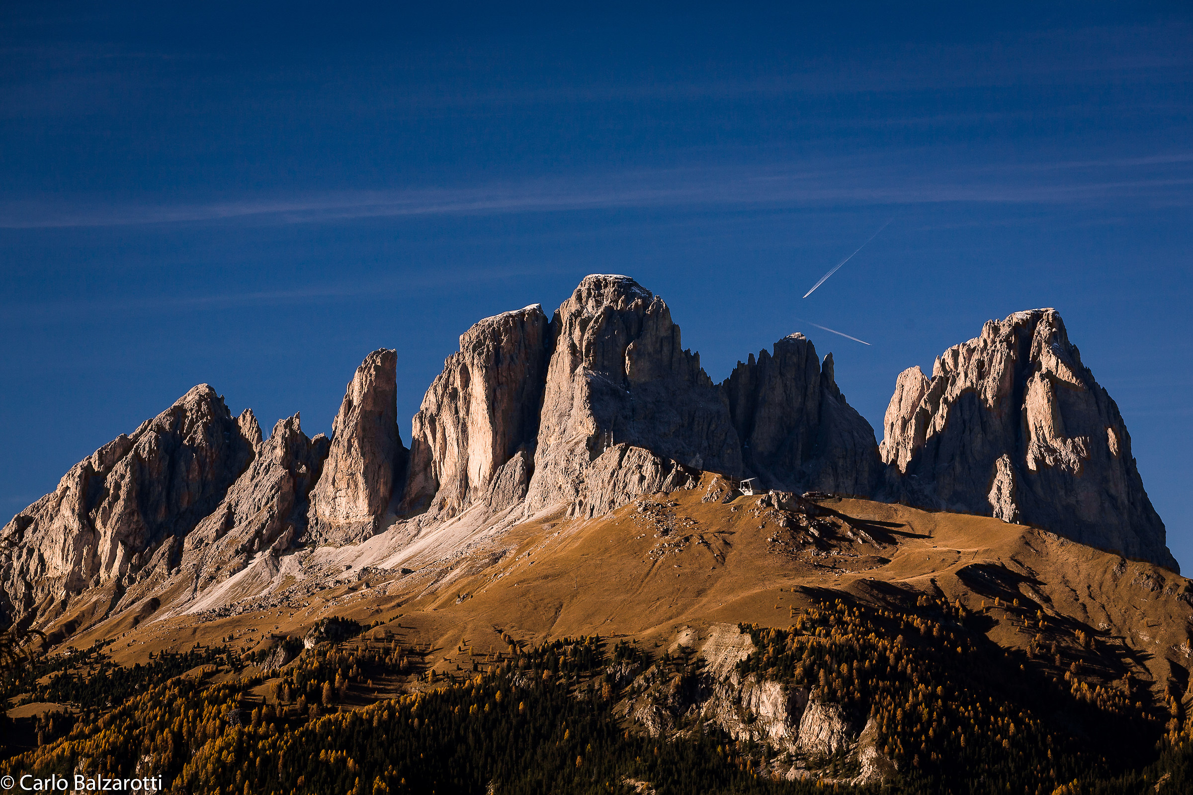 Sassolungo group in autumn
