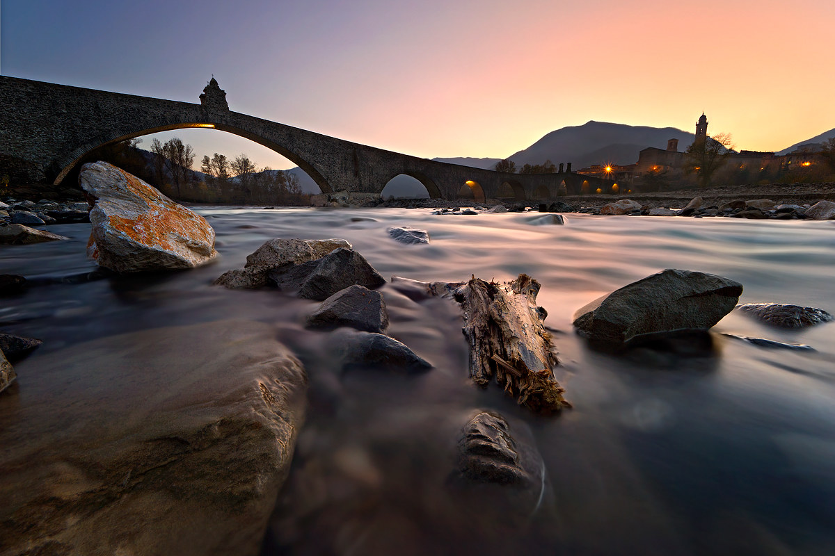 Bobbio at sunset