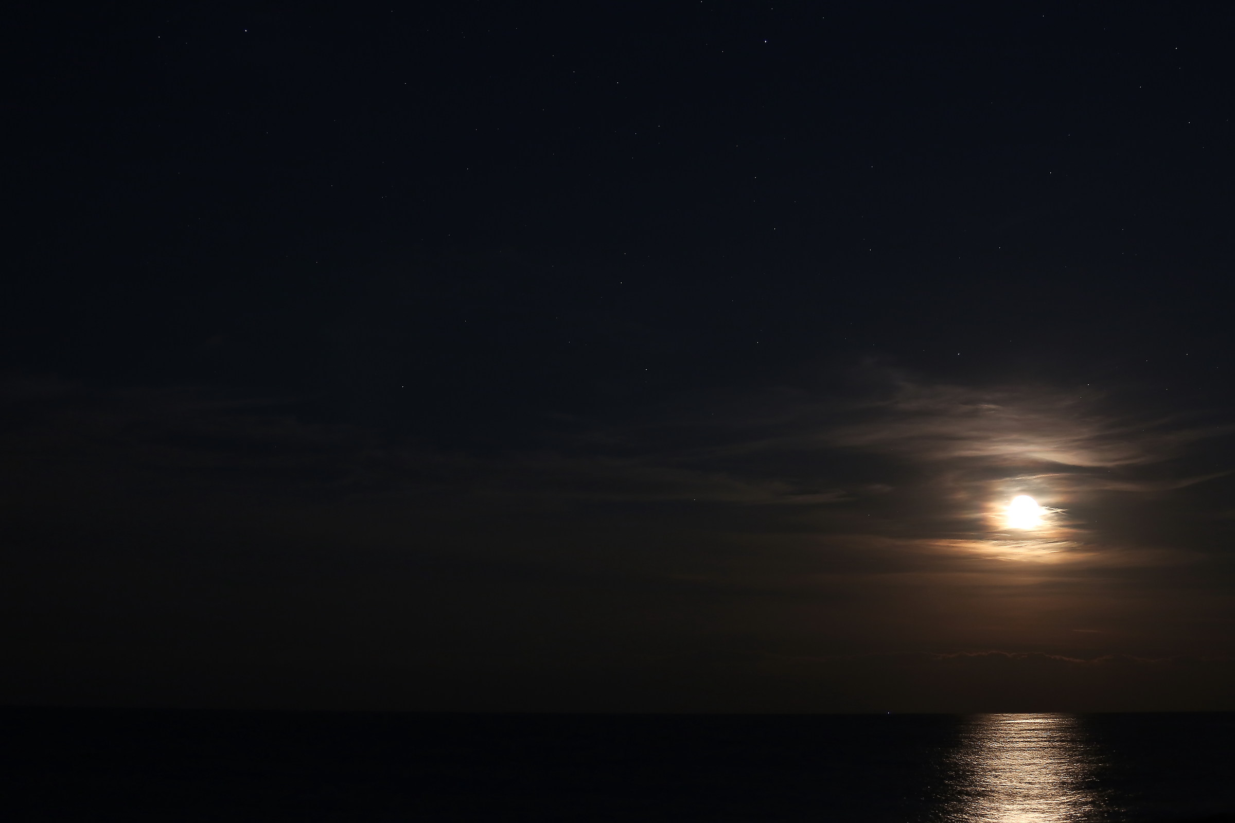 the moon on the sea