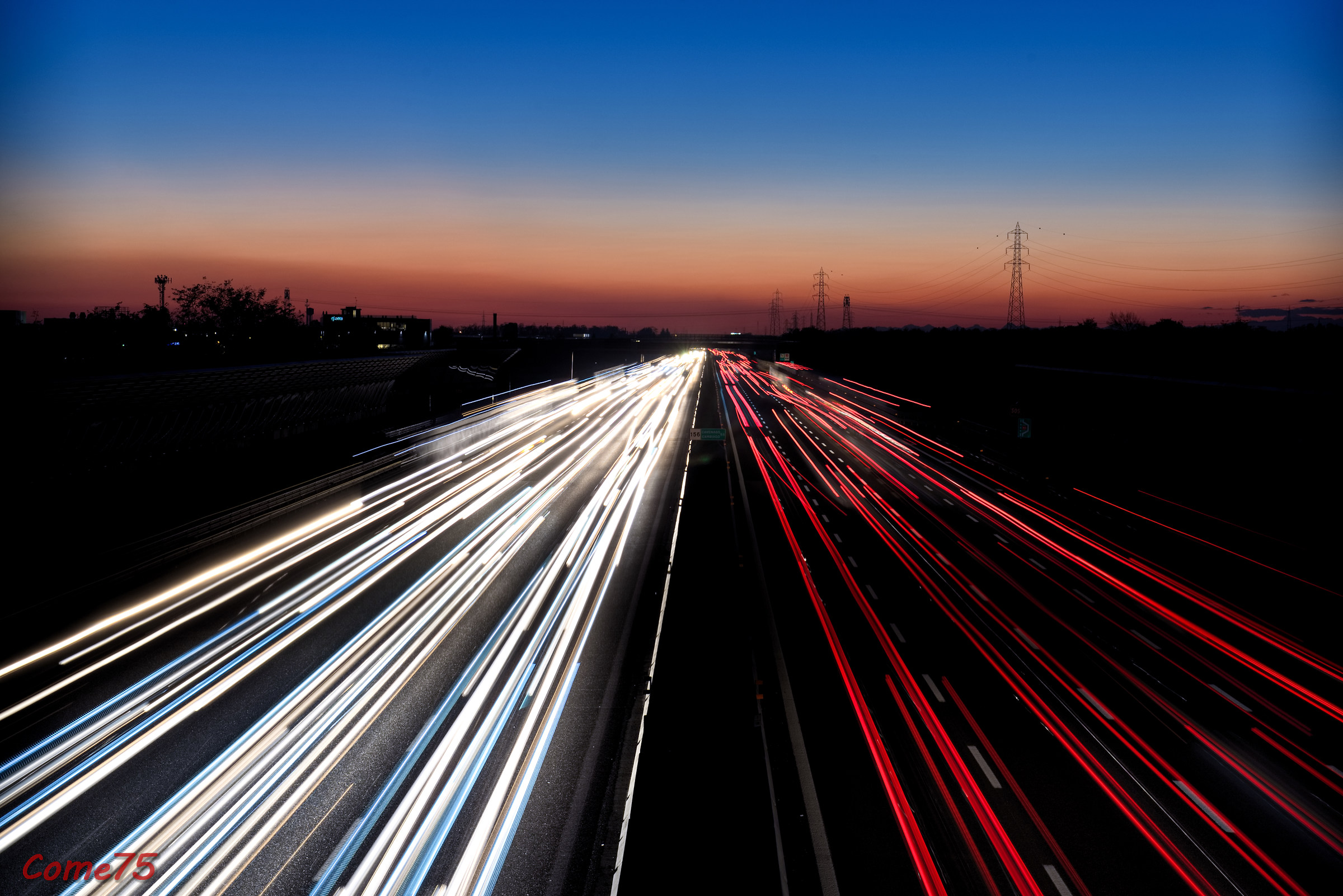 Traffico al tramonto