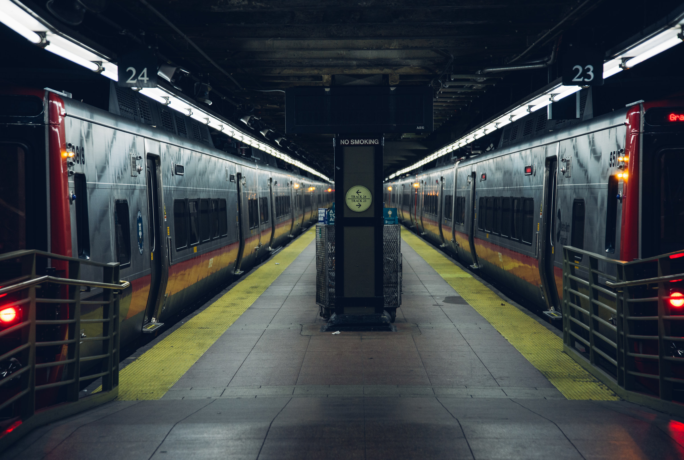 Manhattan, late night train.