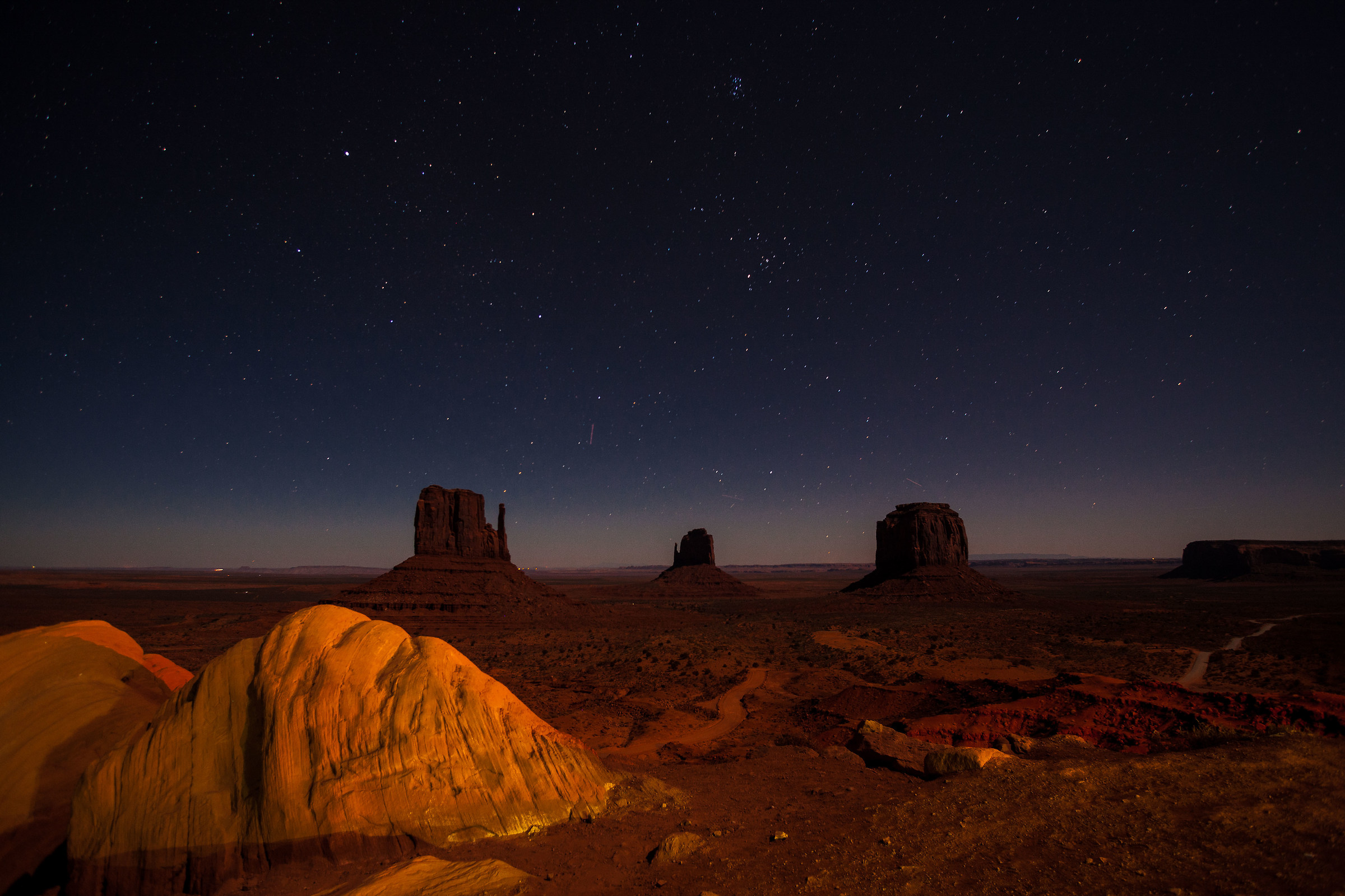 Monument Valley by night