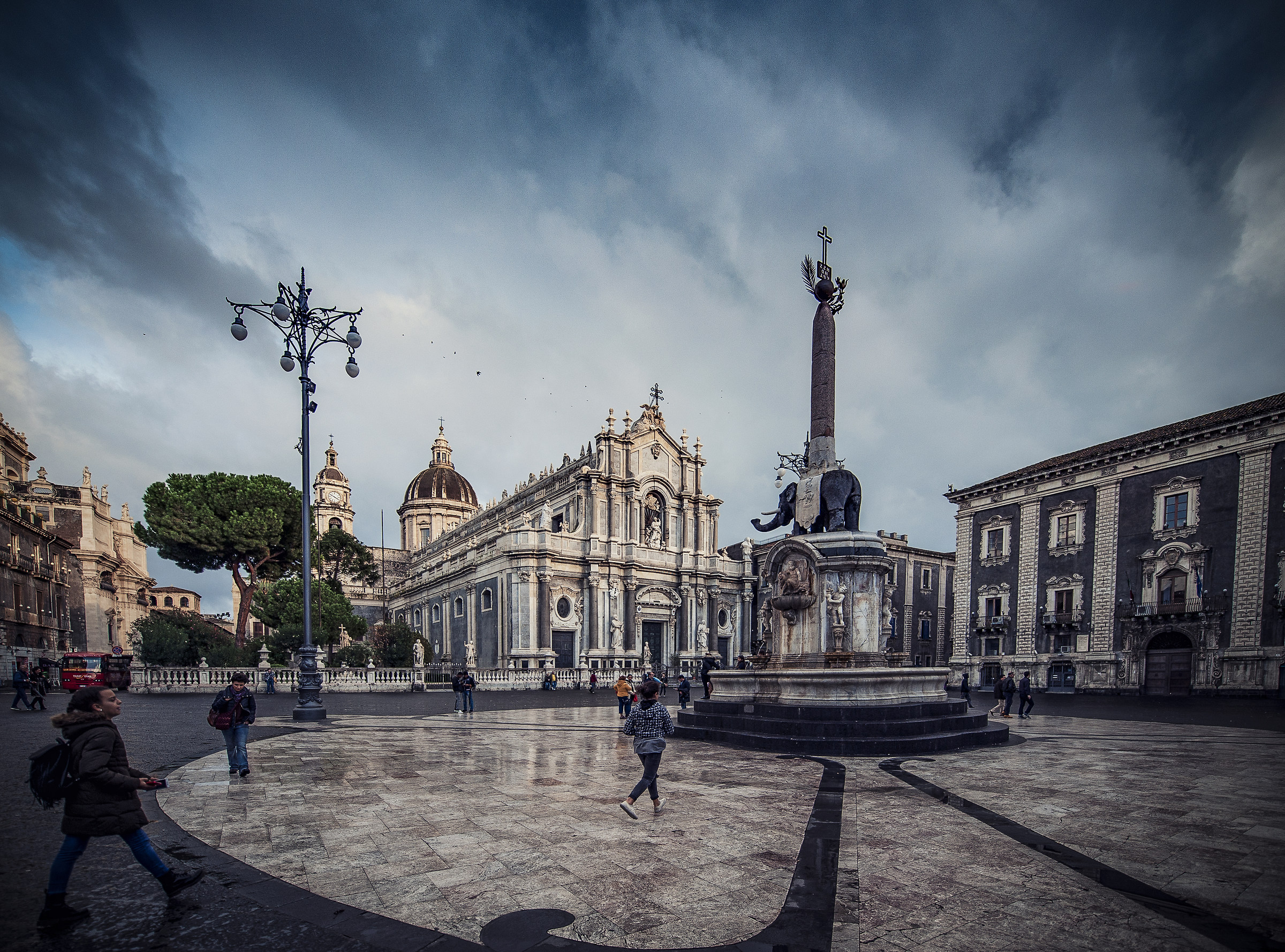 the young lion watching over the cathedral square in Catania