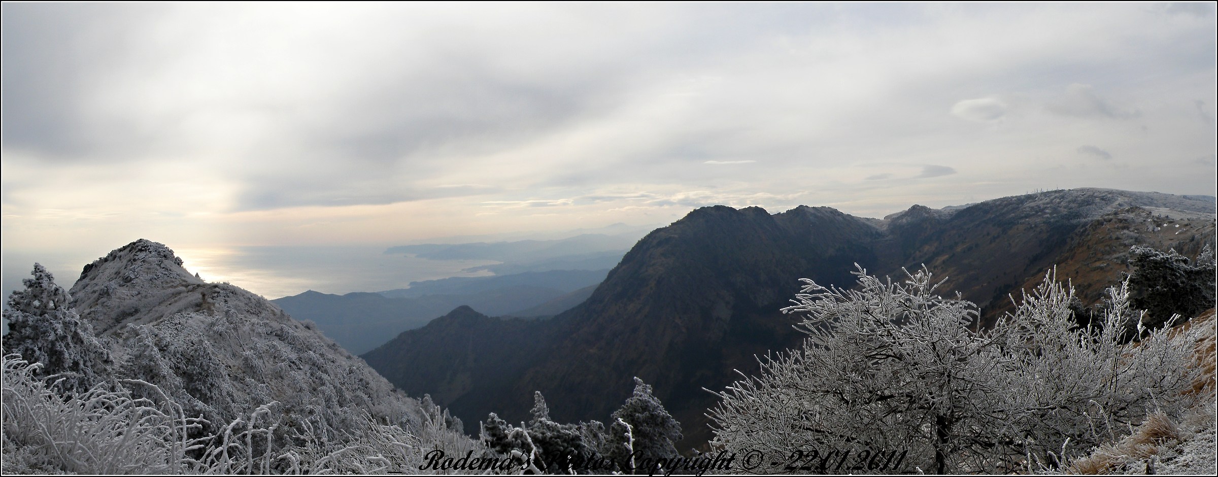 From crystals of hoarfrost at sea