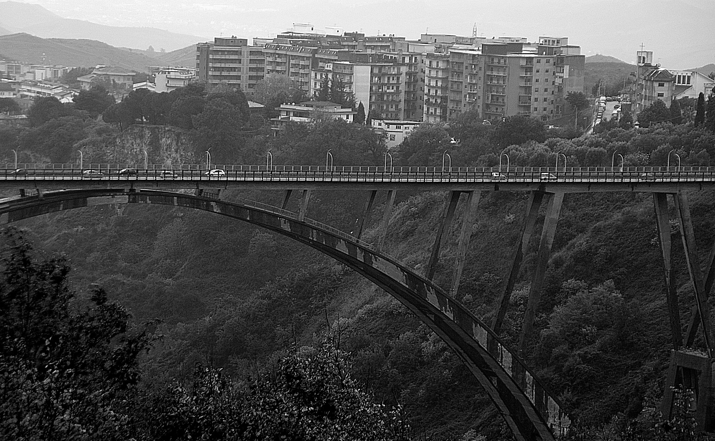 Catanzaro bridge in autumn