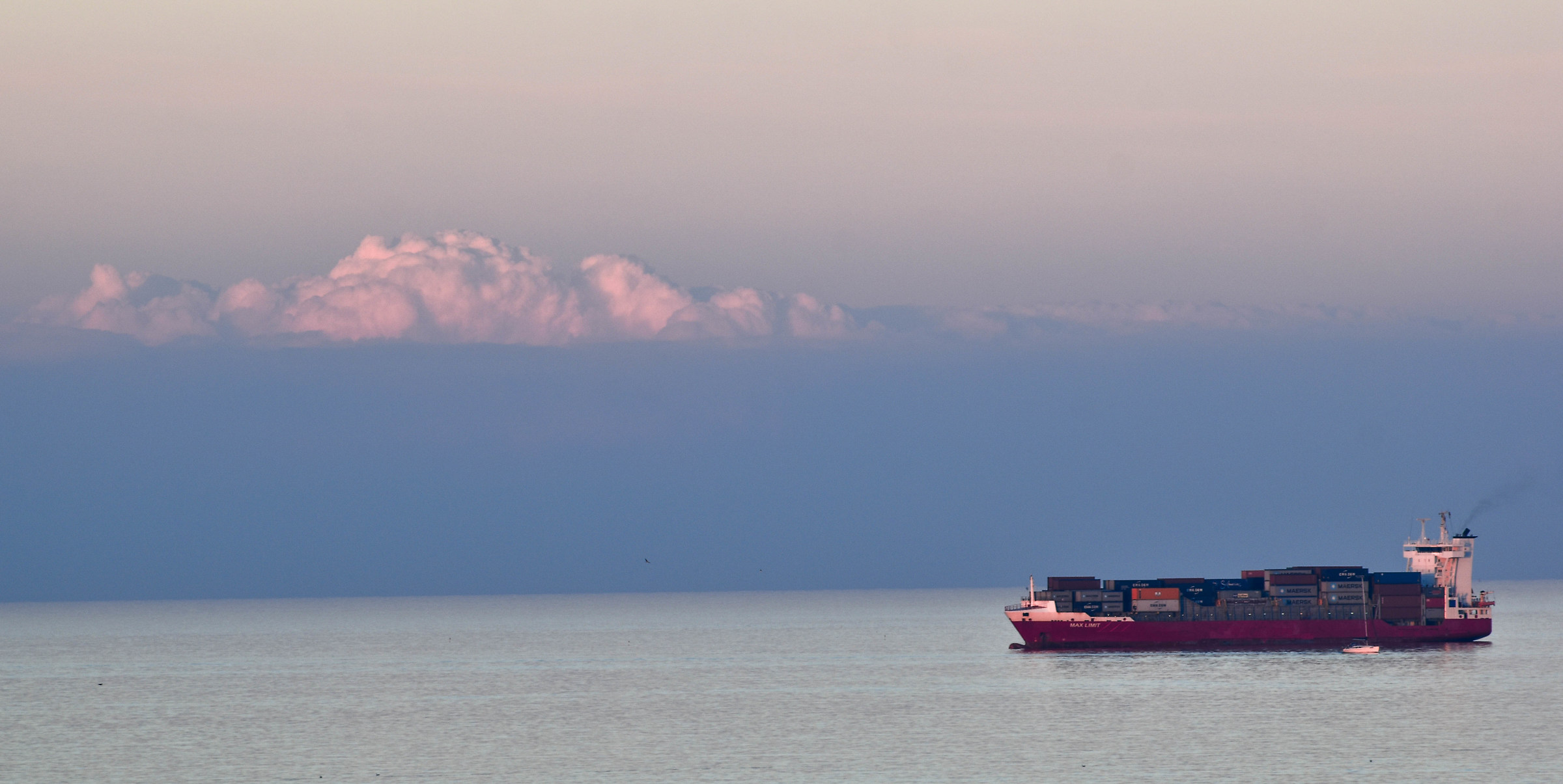 Sunday evening views. The sea, the sky, the ship.