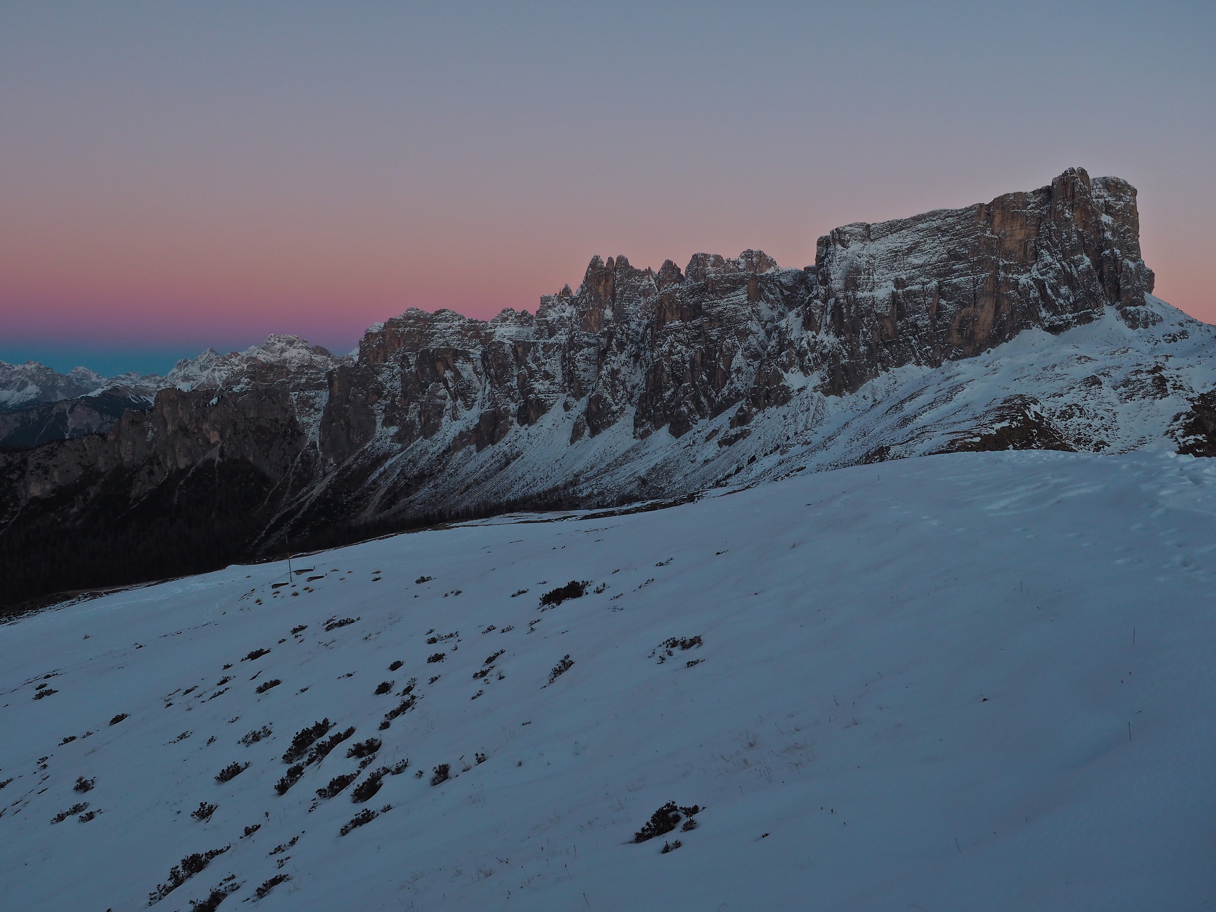 aurora in the Dolomites