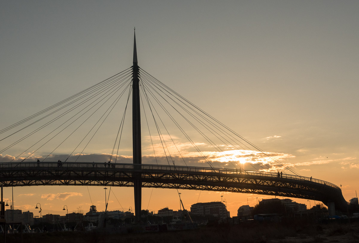 Bridge Over the Sea at sunset, Pescara