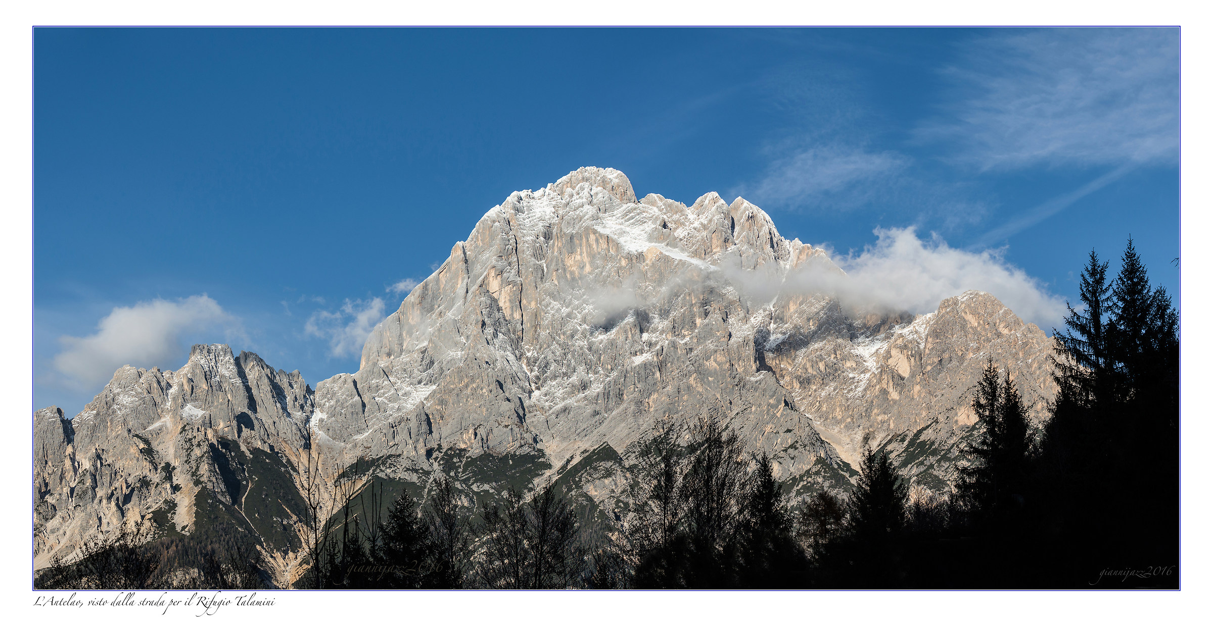 The Antelio seen climbing to the Refuge Talamini