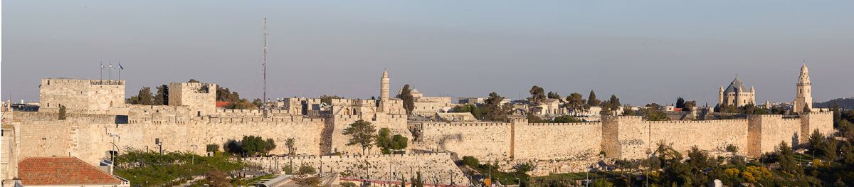 Panorama Old Town from the terrace of Mamilla Hotel