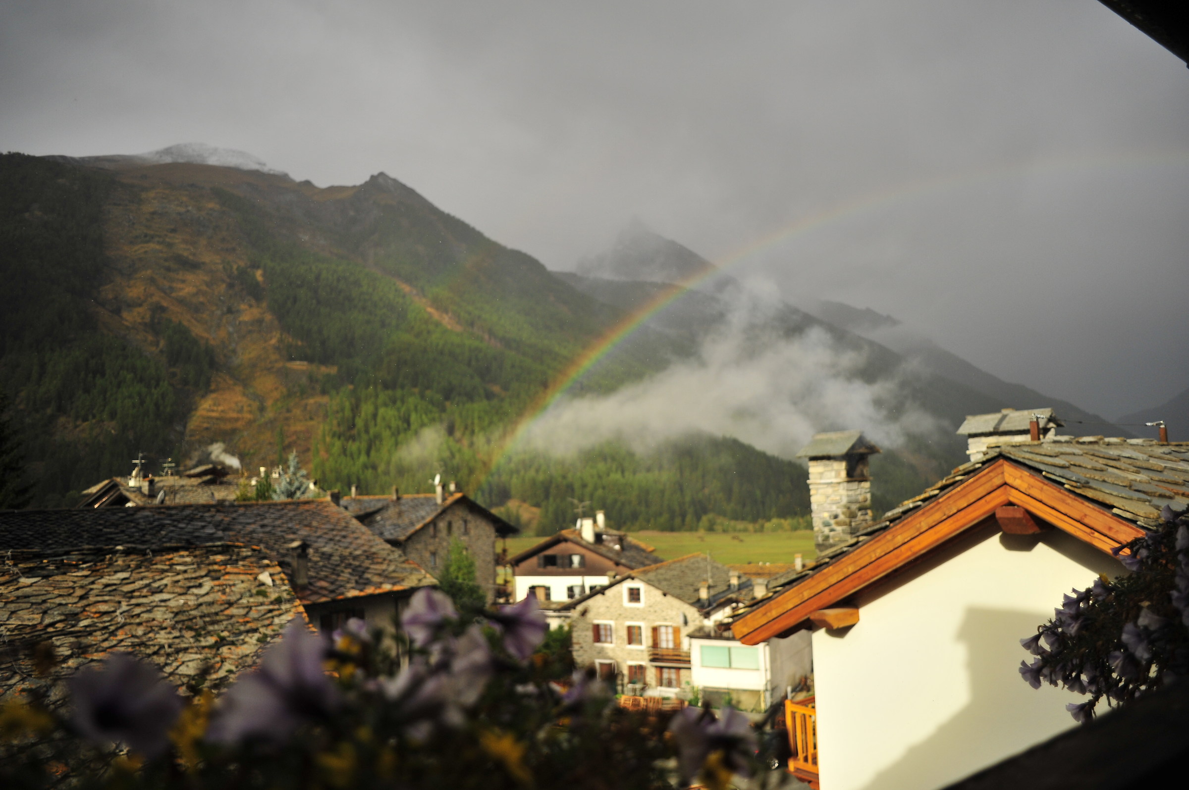 rainbow over the country
