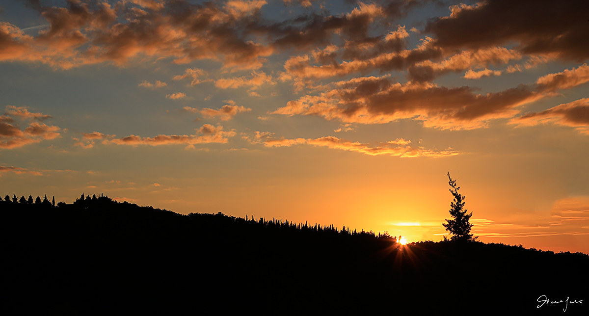 Sunset in the Val d'Orcia