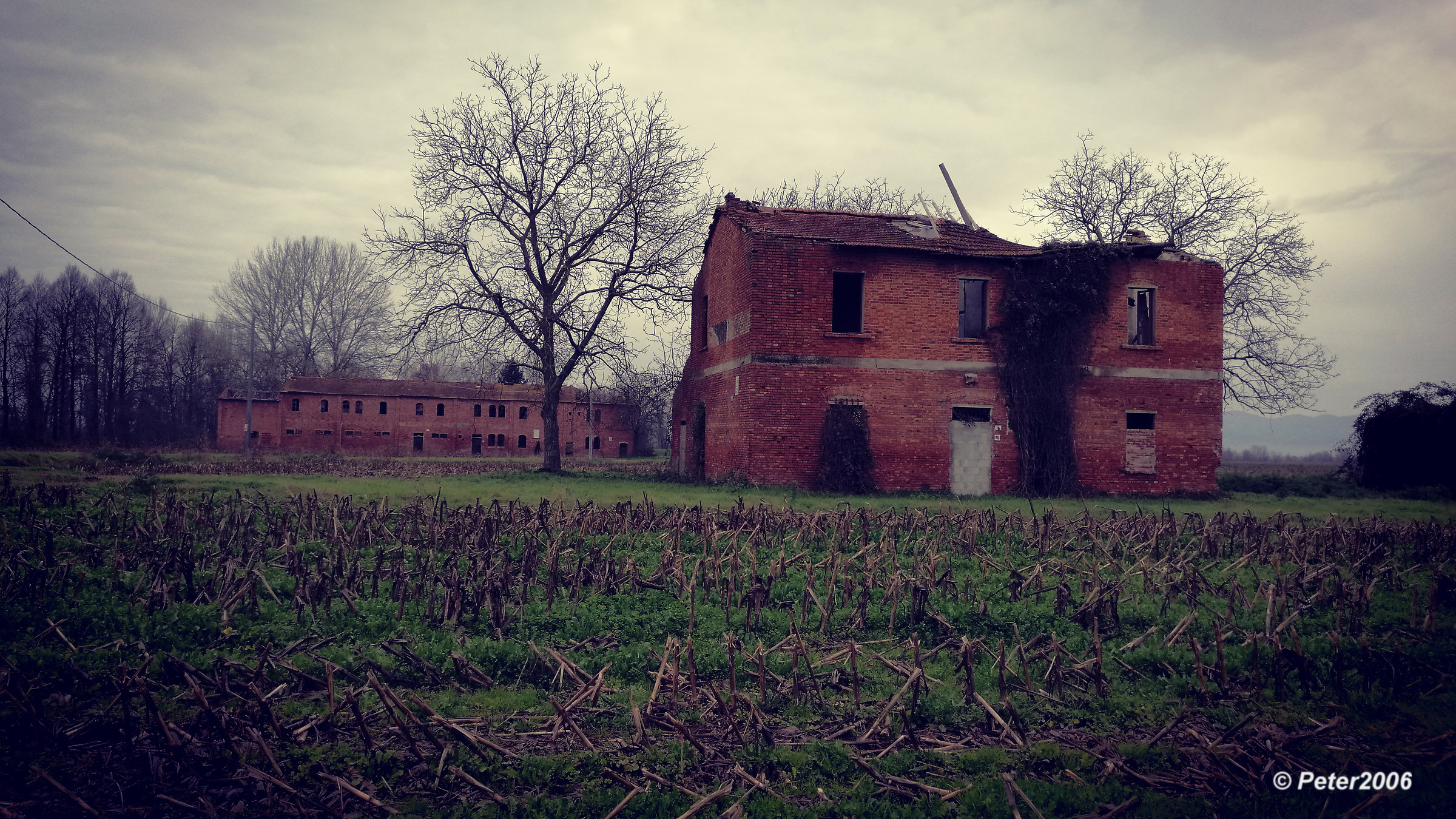Casa abbandonata con vecchia tabaccaia
