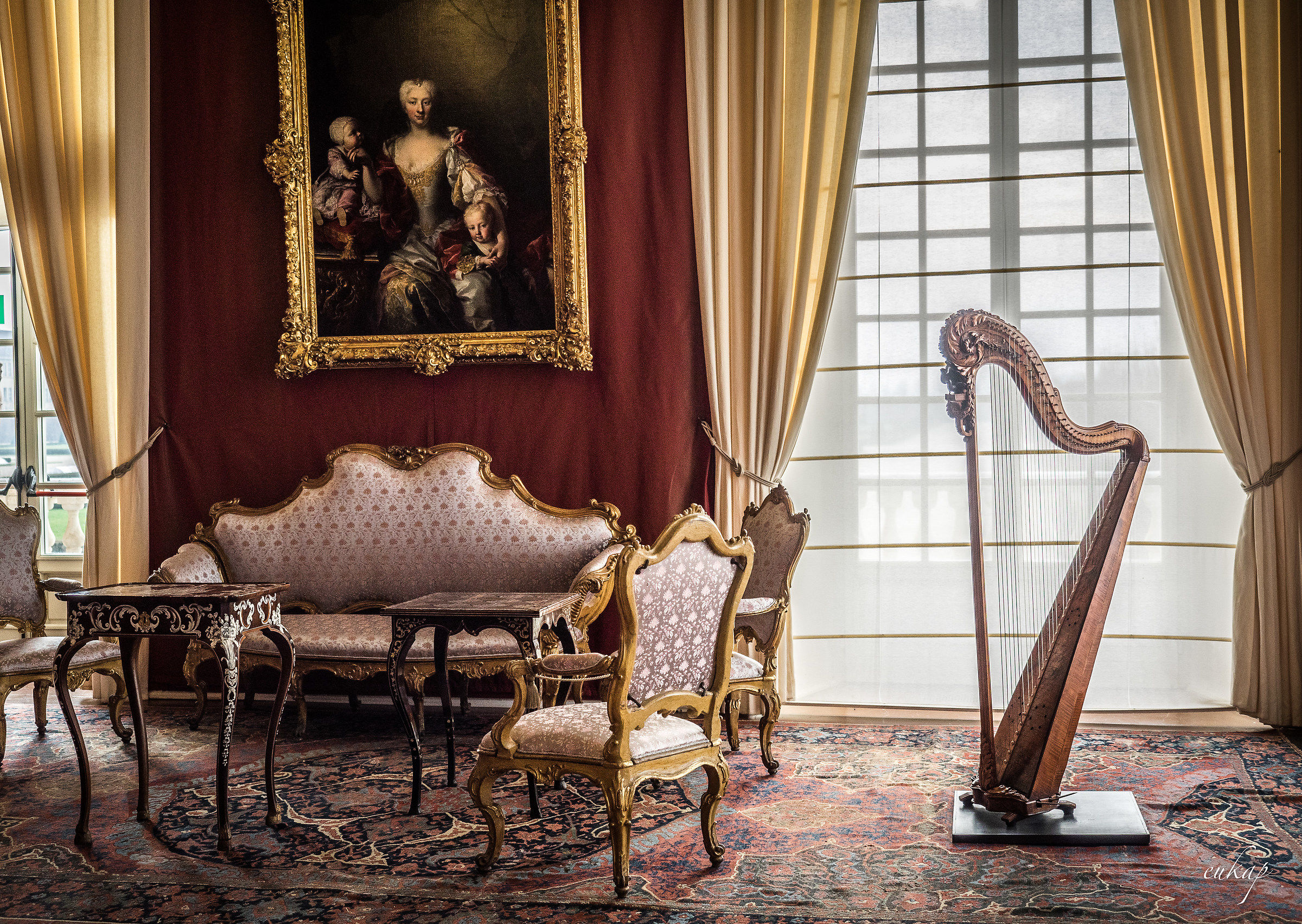 The harp room
