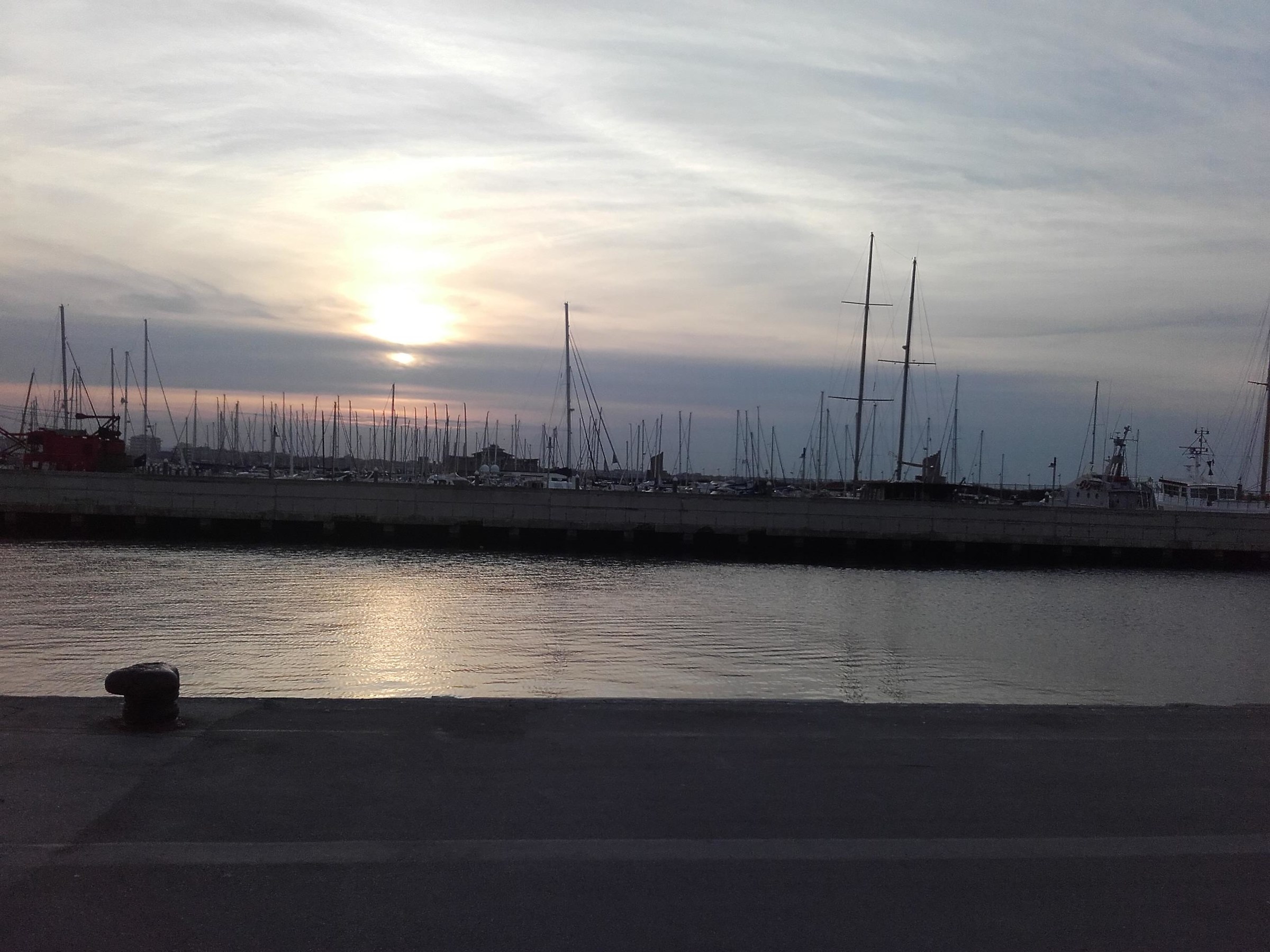 Sunset on the Harbor in Rimini
