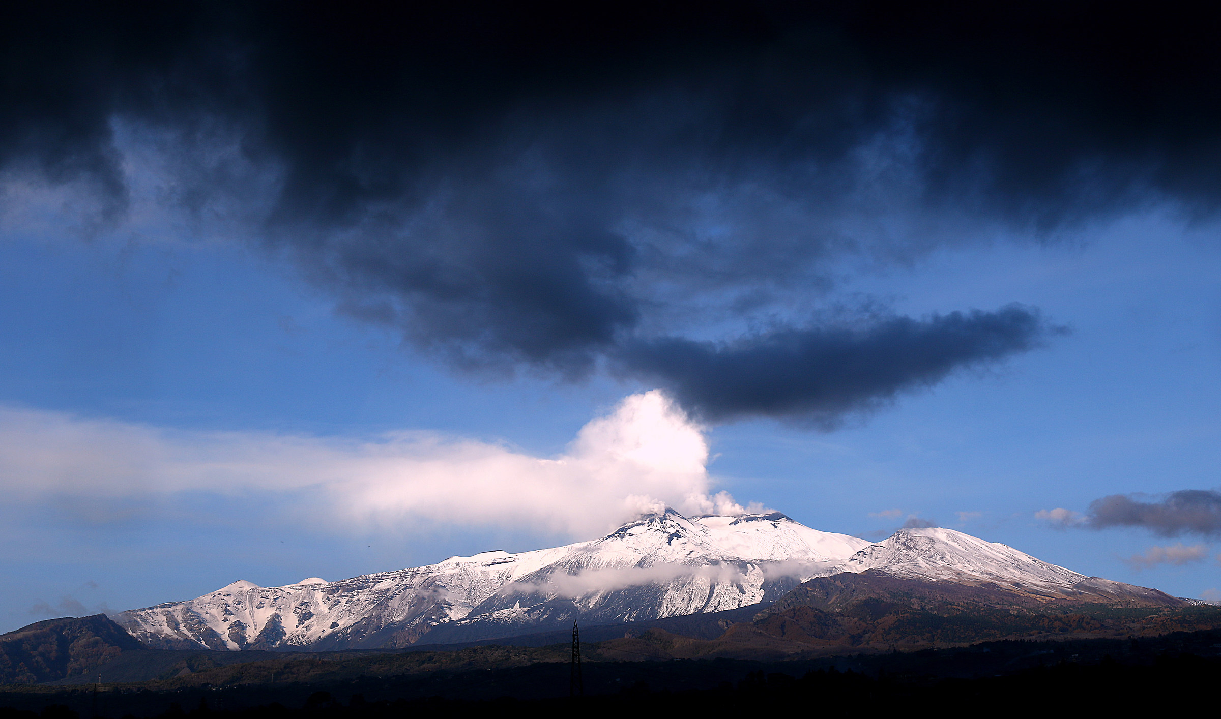 Stormy skies are gathering on Mount Etna.