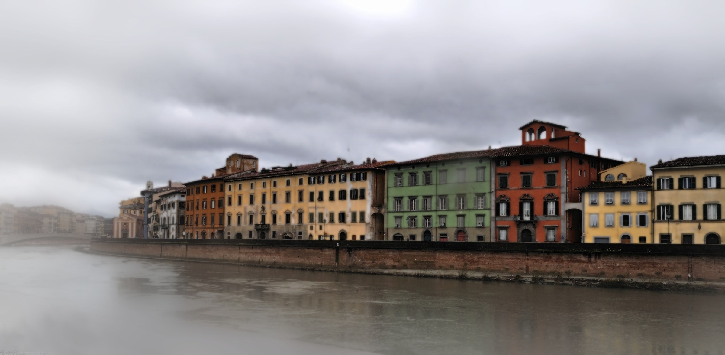 Fog on the river bank
