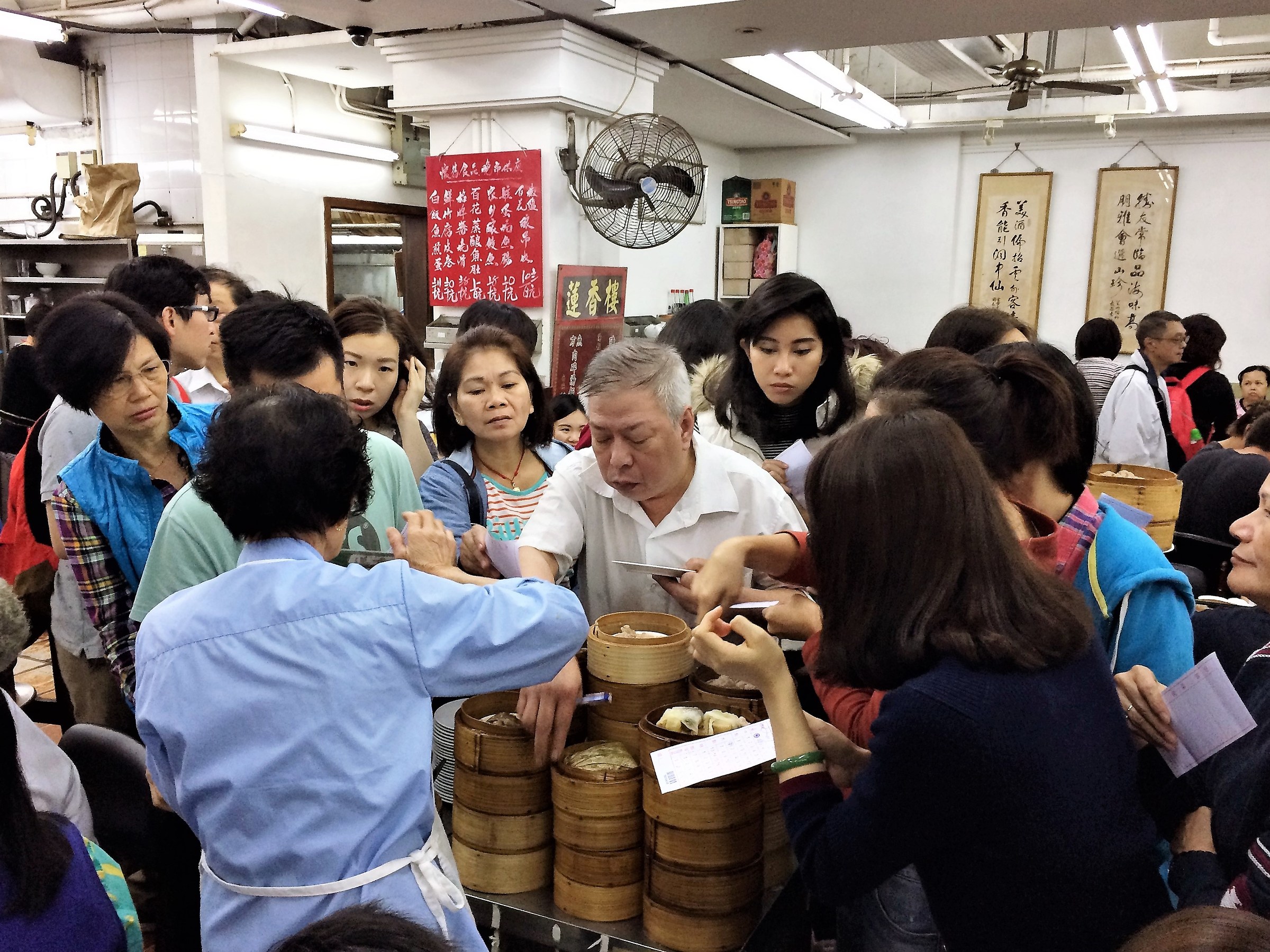 crowd picking Chinese dim sum