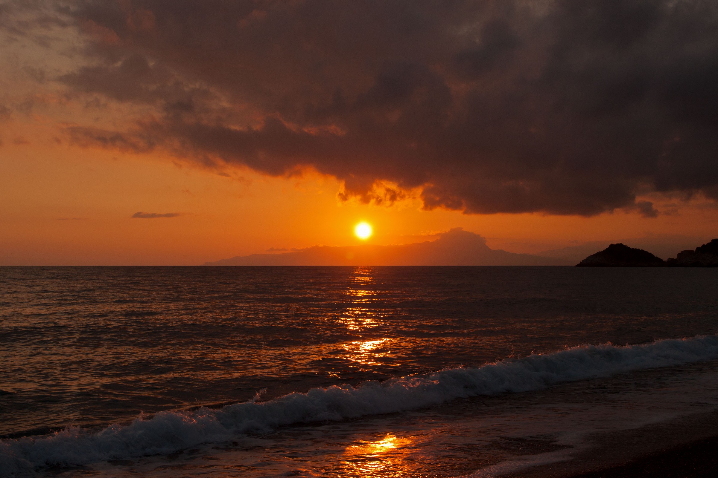 Sunset at beach Castrocucco