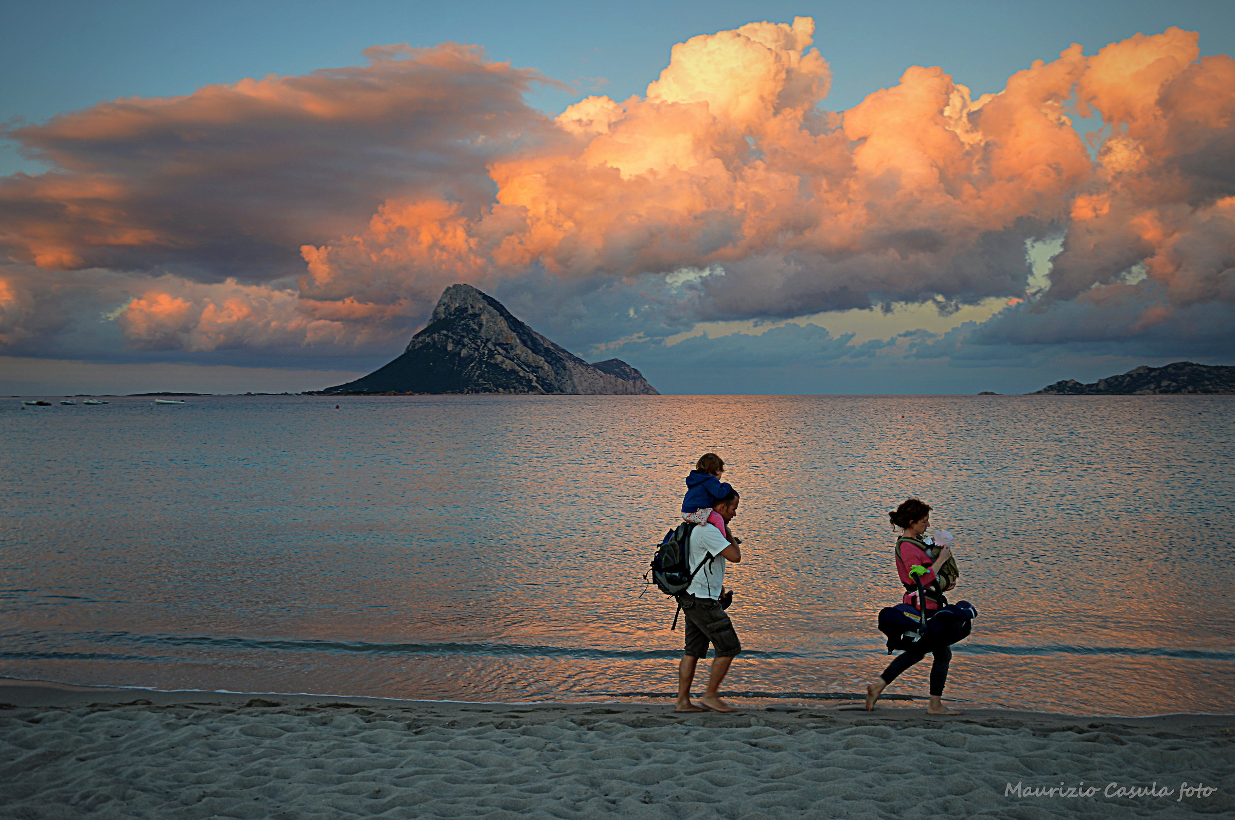 DiTavolara island view from the beach of Porto Taverna