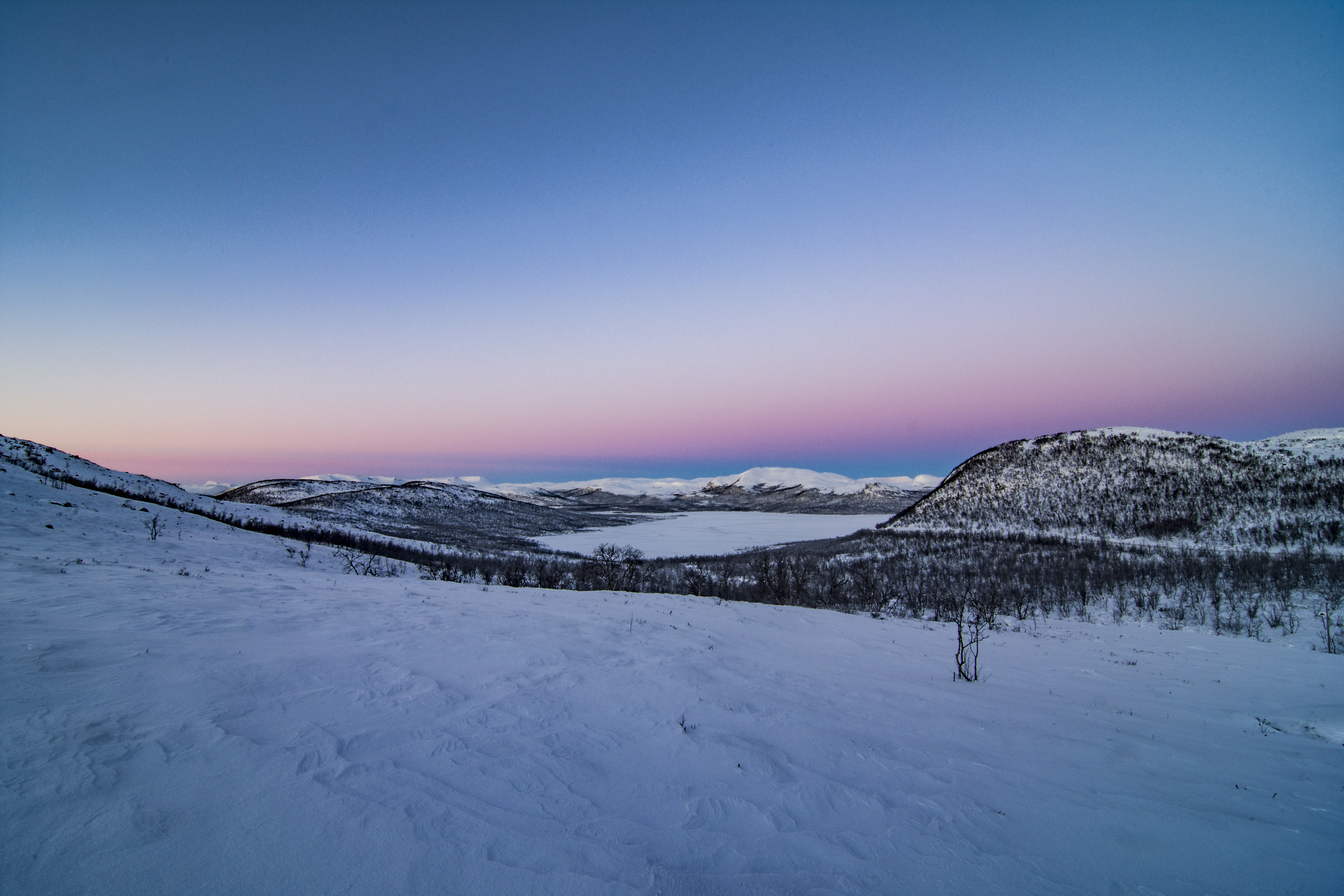 View from frozen lake (Kilpisjärvi / Finland)