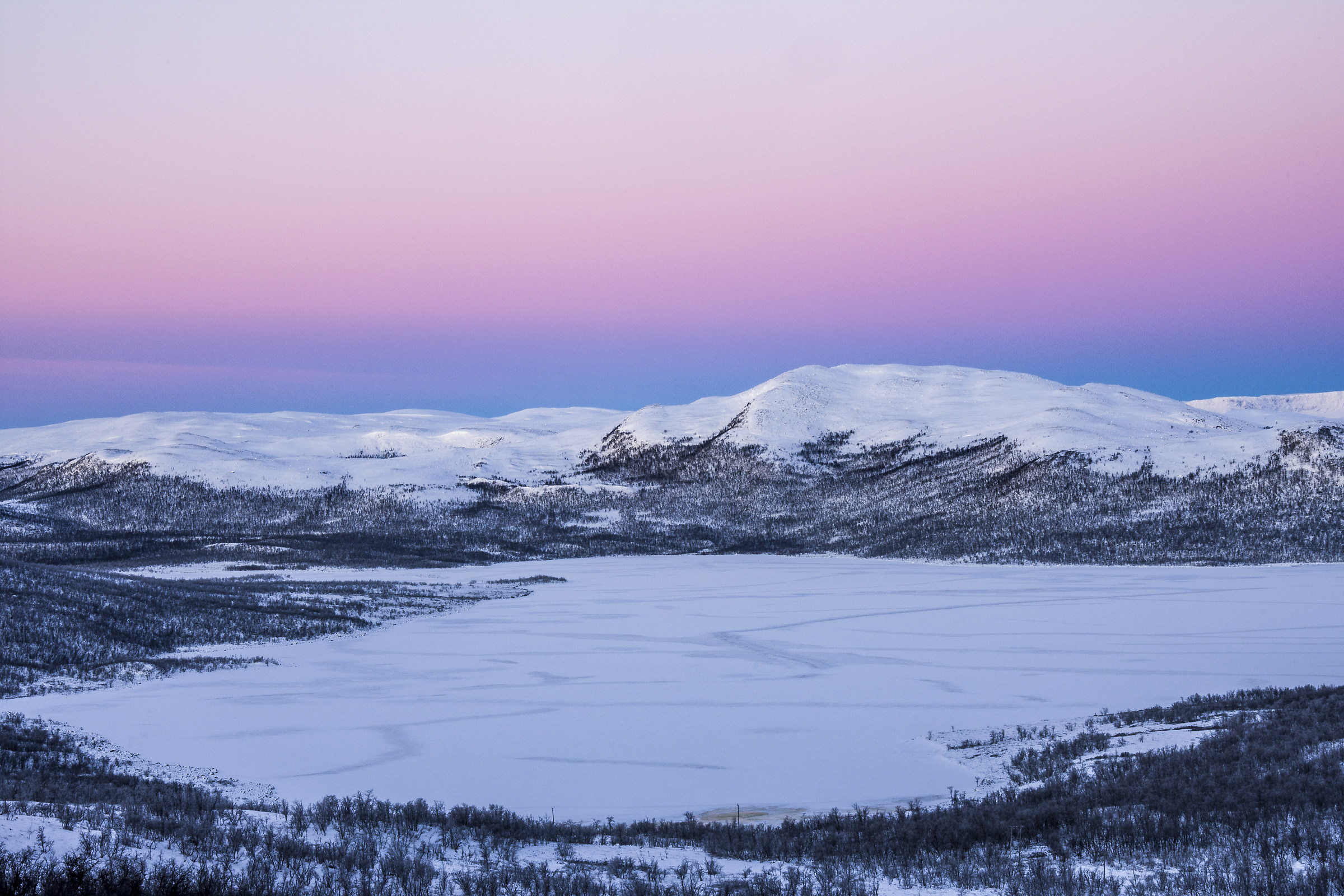 View from frozen lake (Kilpisjärvi / Finland)