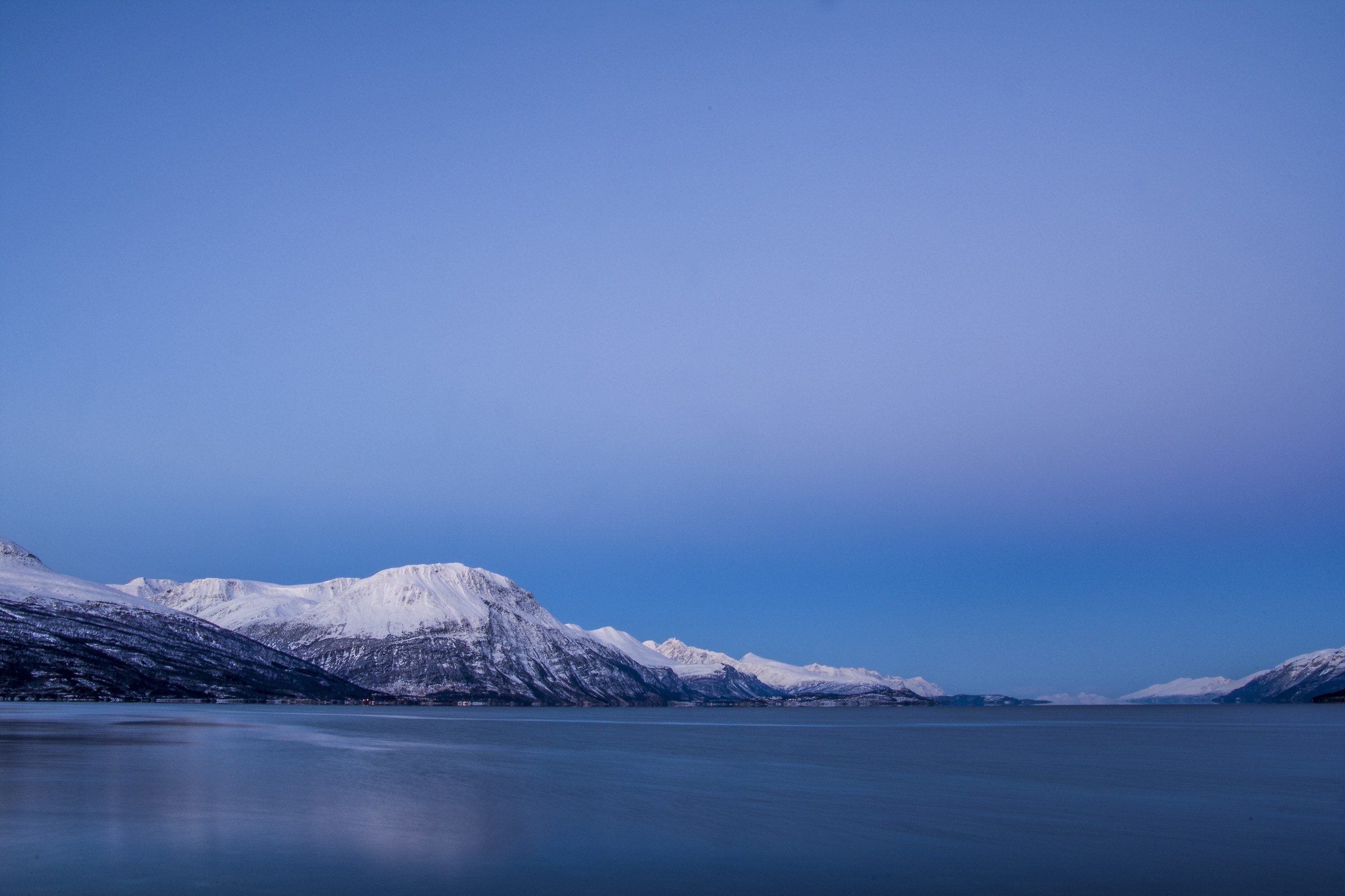 View from arctic ocean fjord (Skibotn / Norway)
