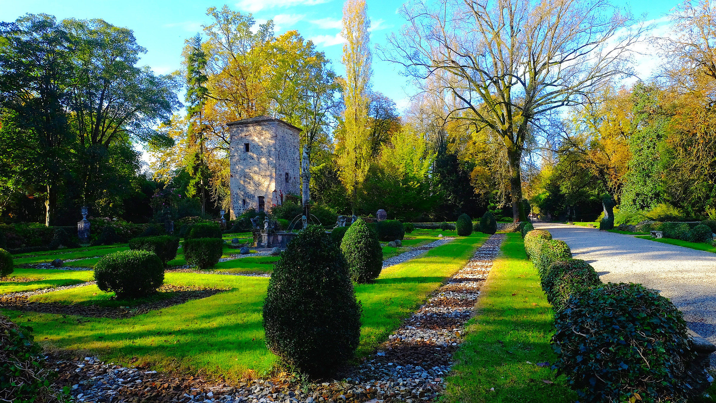 Italian garden in Grazzano Visconti's Park