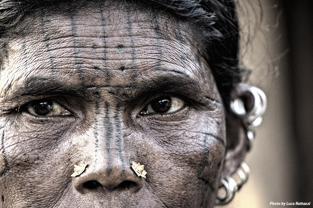 Desia Kondh Tribe - Female tiger - tattoo detail
