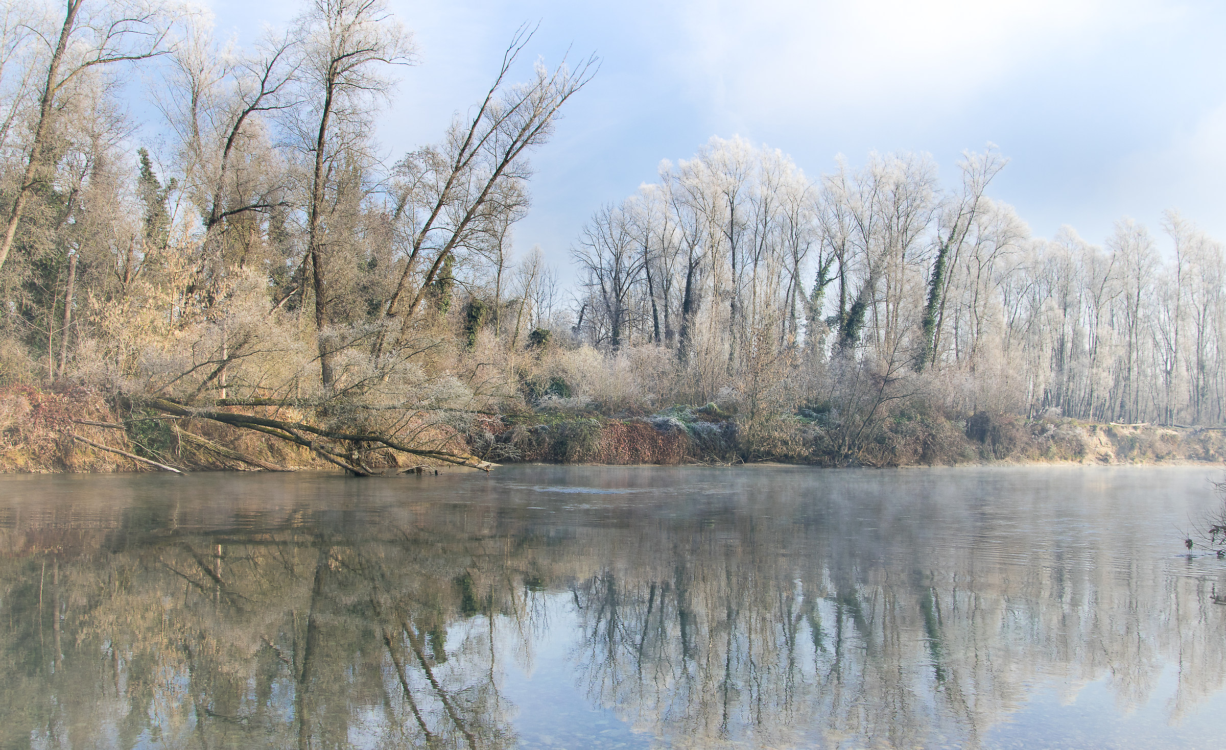 The Brenta between fog and frost
