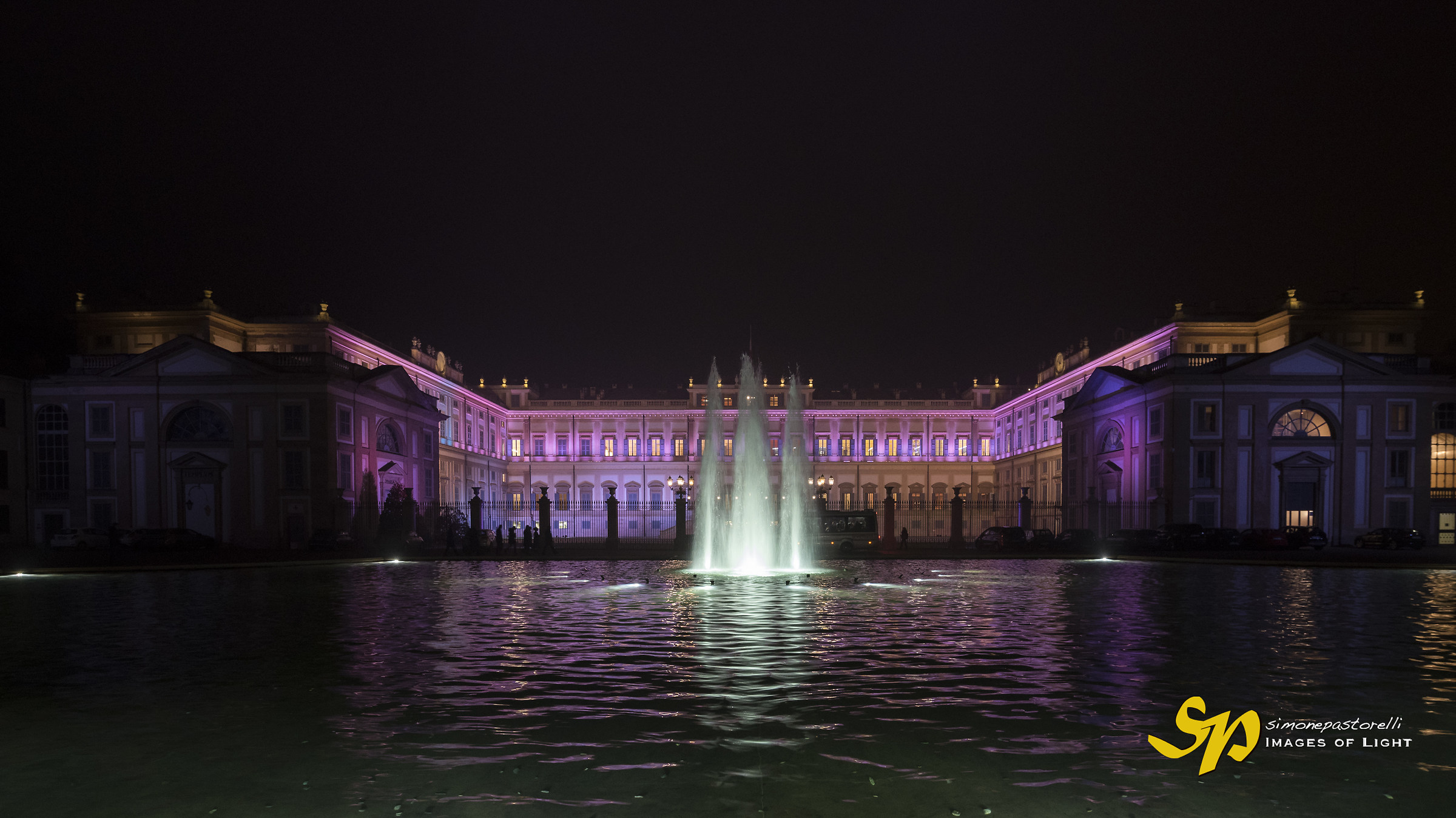 Royal Villa of Monza by night