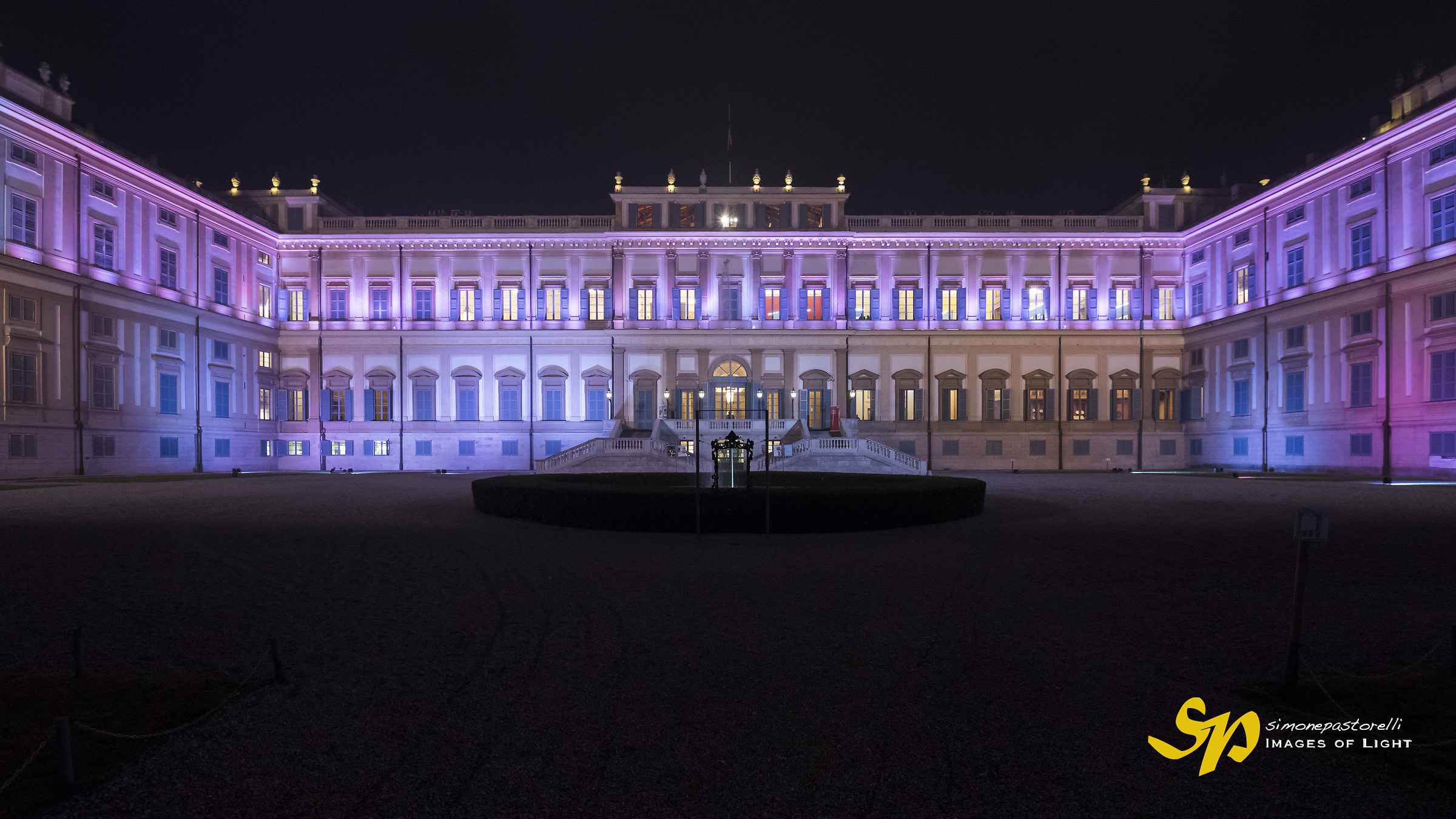 Royal Villa of Monza by night
