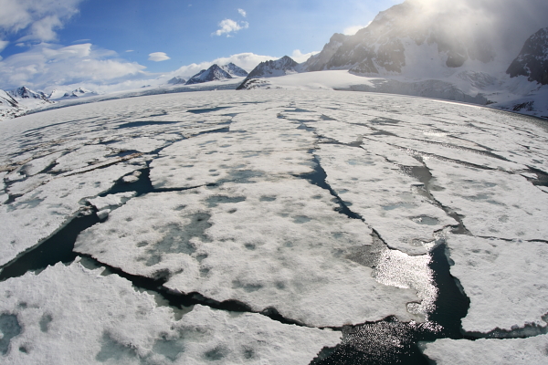 Hornsund pack ice, Svalbard (fisheye lens)