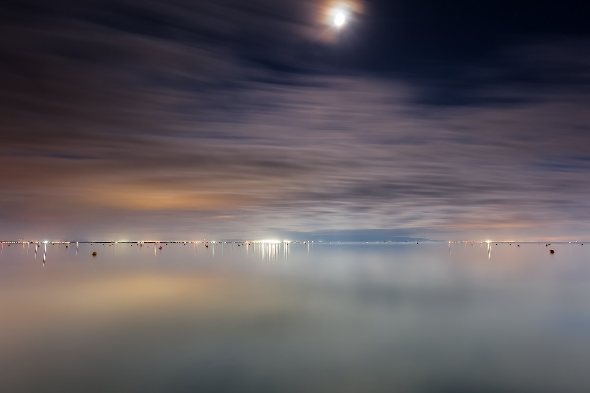 the lake in the moonlight