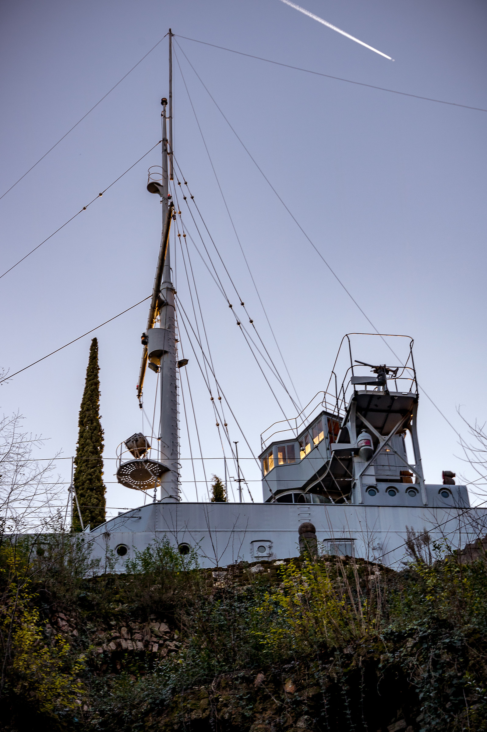Una nave in una foresta