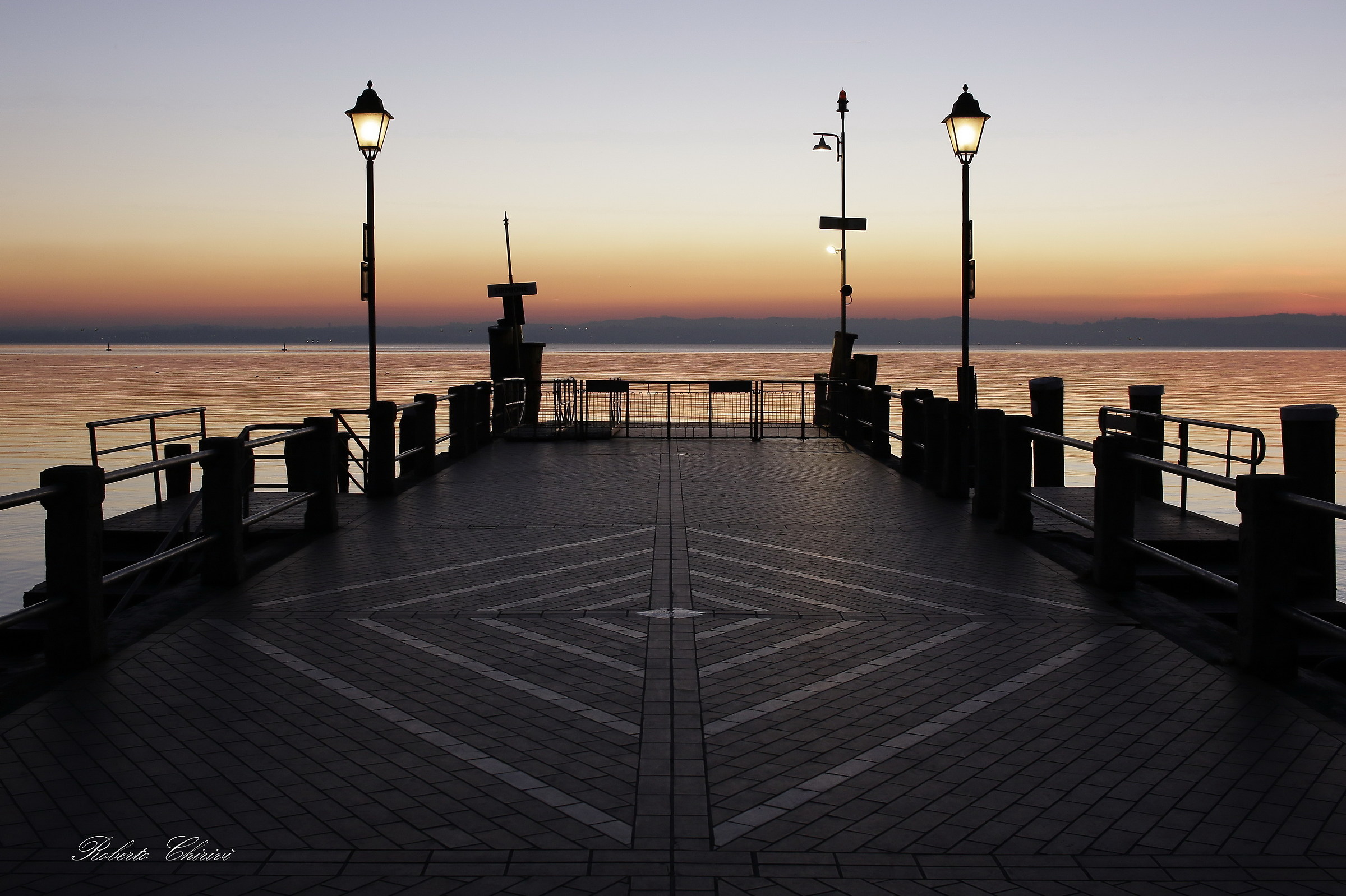 The lights of the sunset on Lake Garda