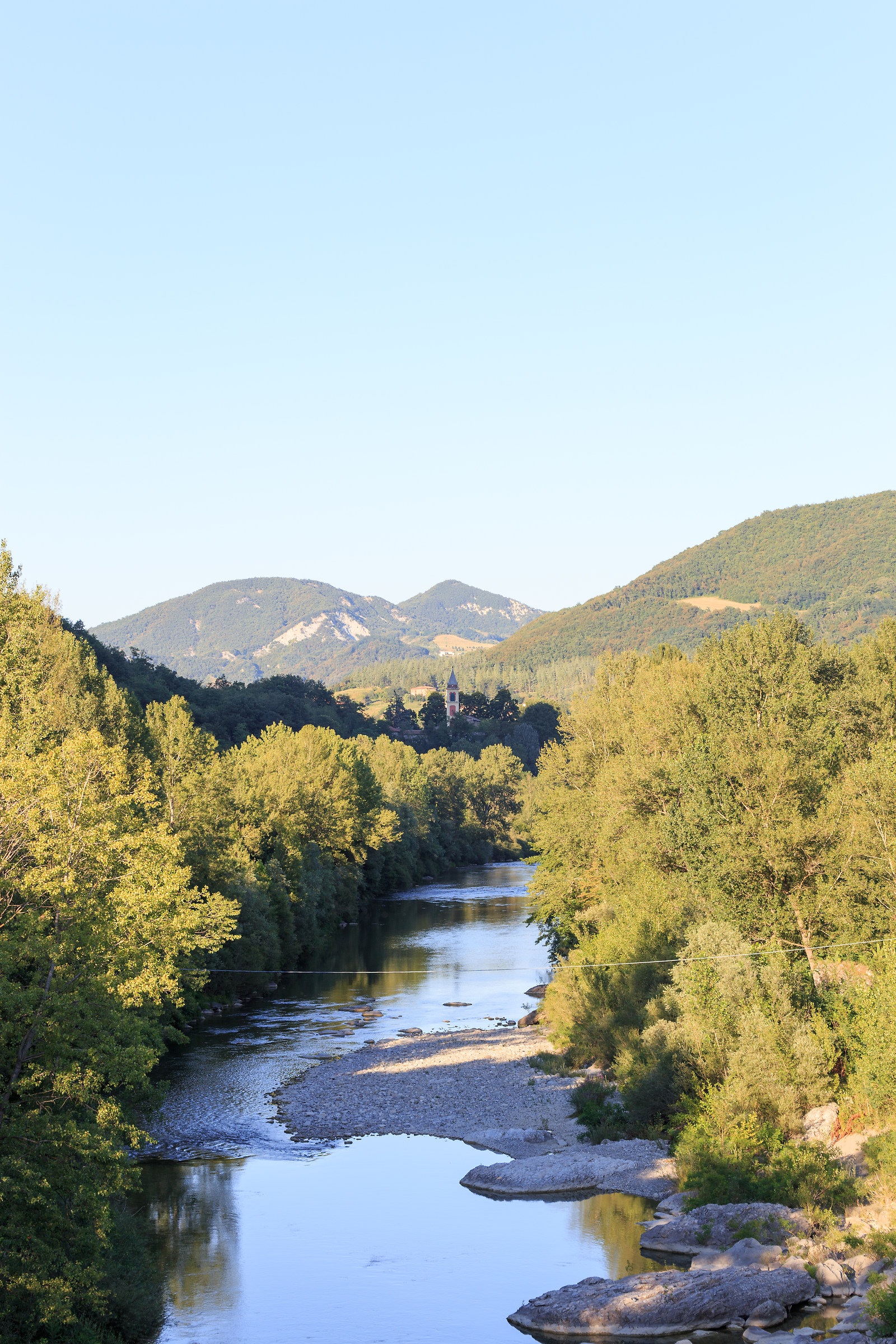 Church of Calvenzano and Monte Sole in background